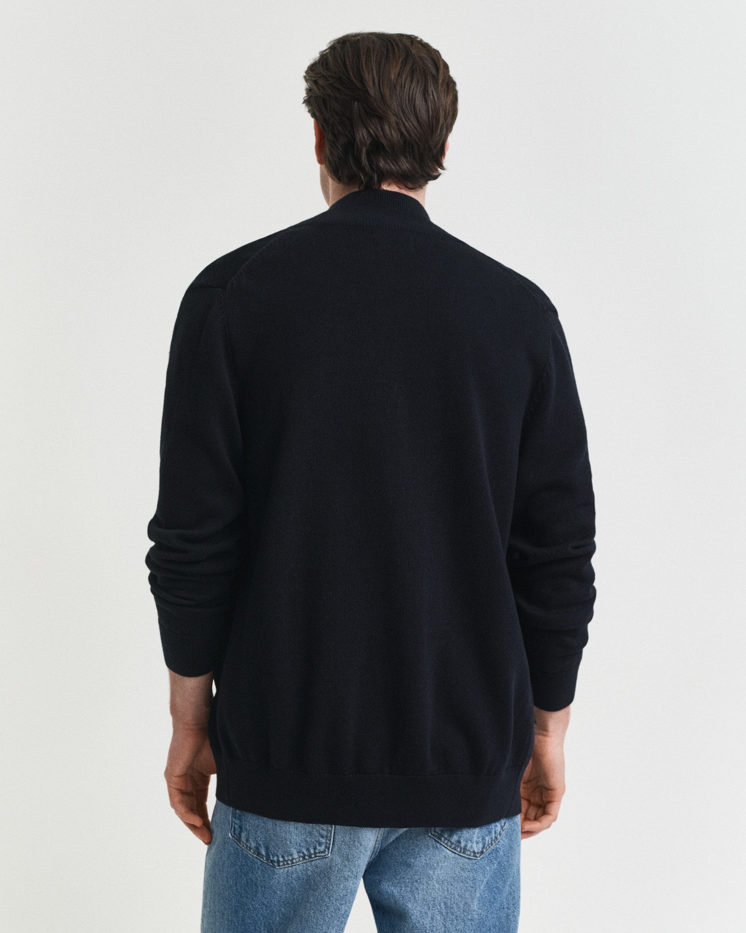 Gant Cardigan CASUAL COTTON ZIP CARDIGAN Met ribbels aan opstaande kraag, mouwen en zoom