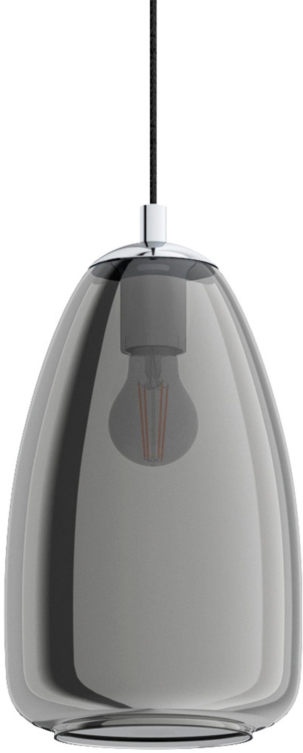 eglo hanglamp alobrase chroom - oe20 x h110 cm - hanglamp - eettafellamp - keuken grijs