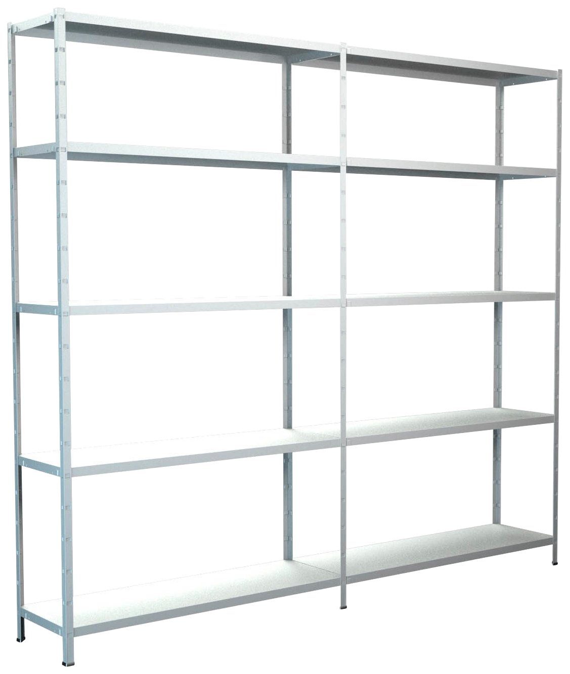 SCHULTE Regalwelt Stellingkast Montagesysteem basis- en aanbouwrek Metaal wit, 2000x2200x350 mm, 10 planken rekken wit