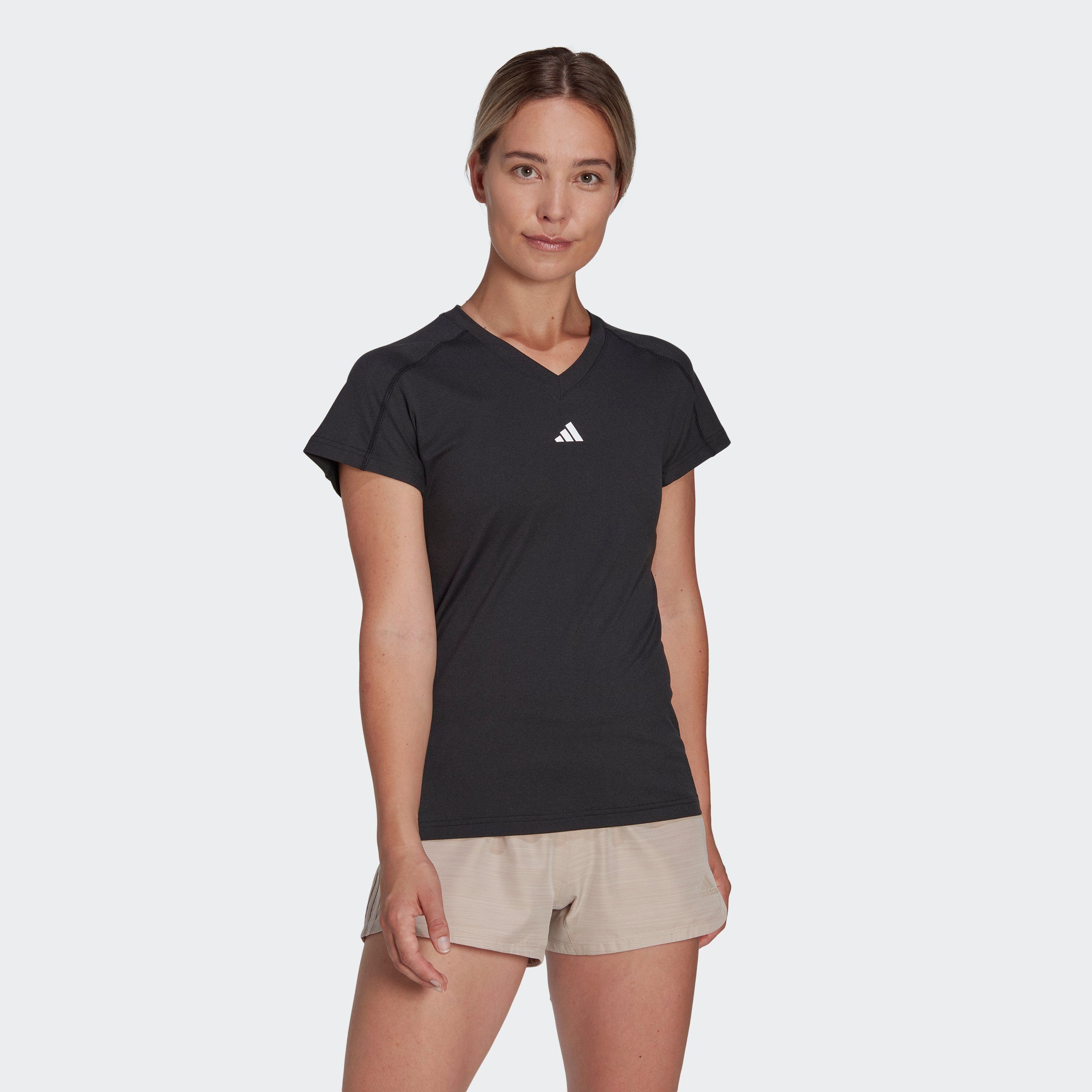 adidas Performance T-shirt TR-ES MIN T Trainingsshirt, vochtabsorberend met V-hals