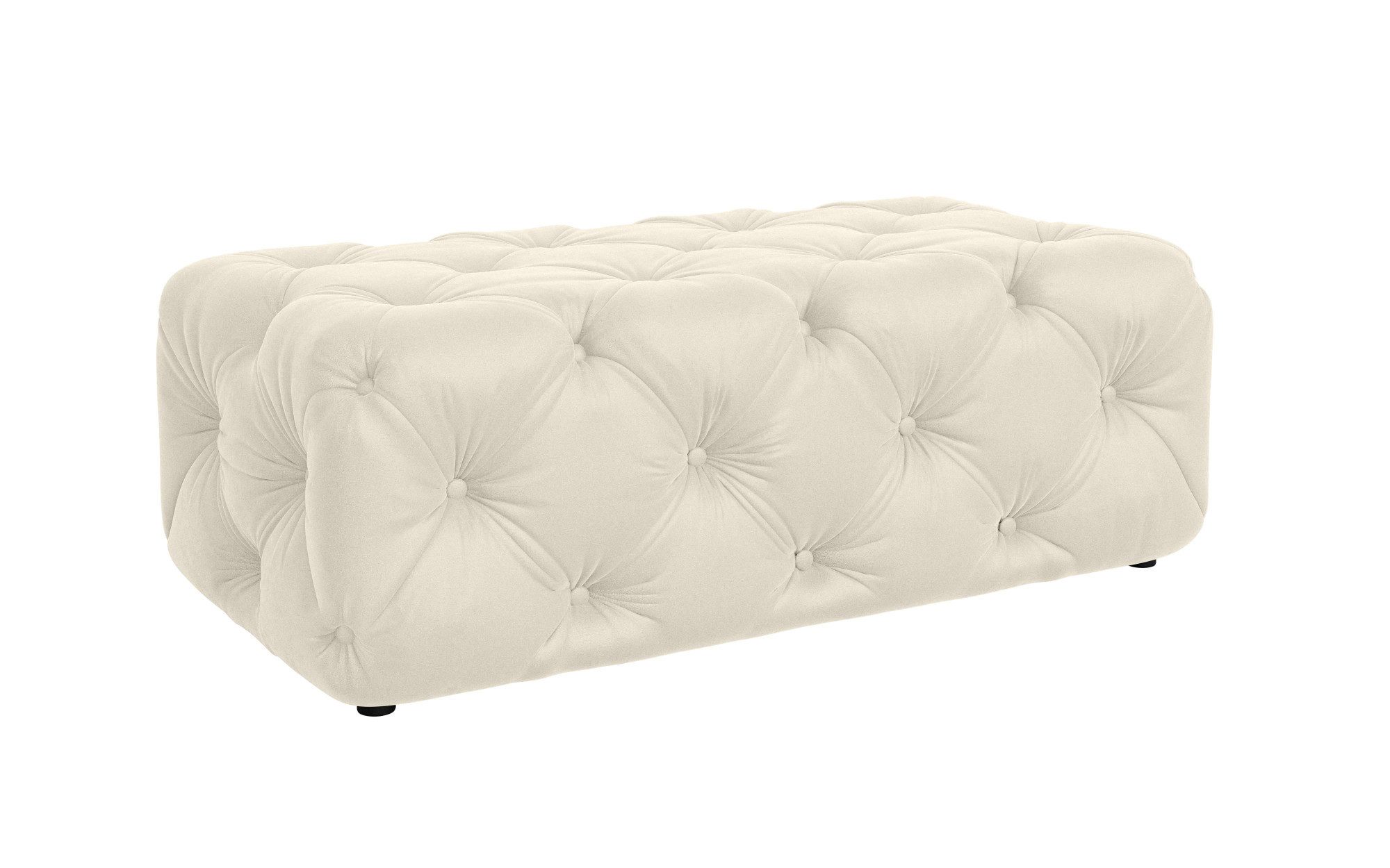 Places of Style Hocker FOLLINA Beklede poef met klassieke Chesterfield-knopafwerking