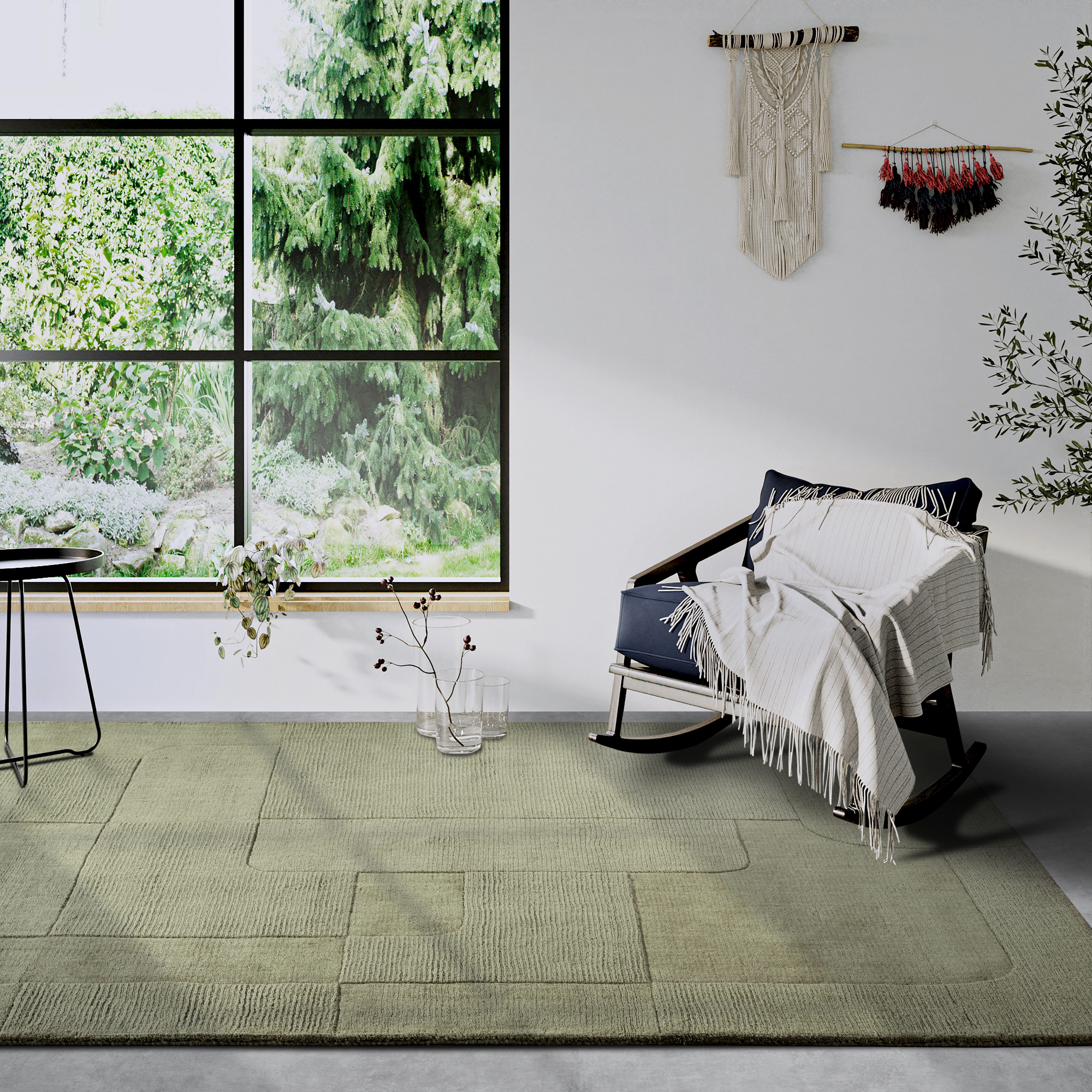 Villeroy & Boch Wollen kleed Charlotte Loper, handgeweven, wol, natuur, loper, woonkamer, geometrie