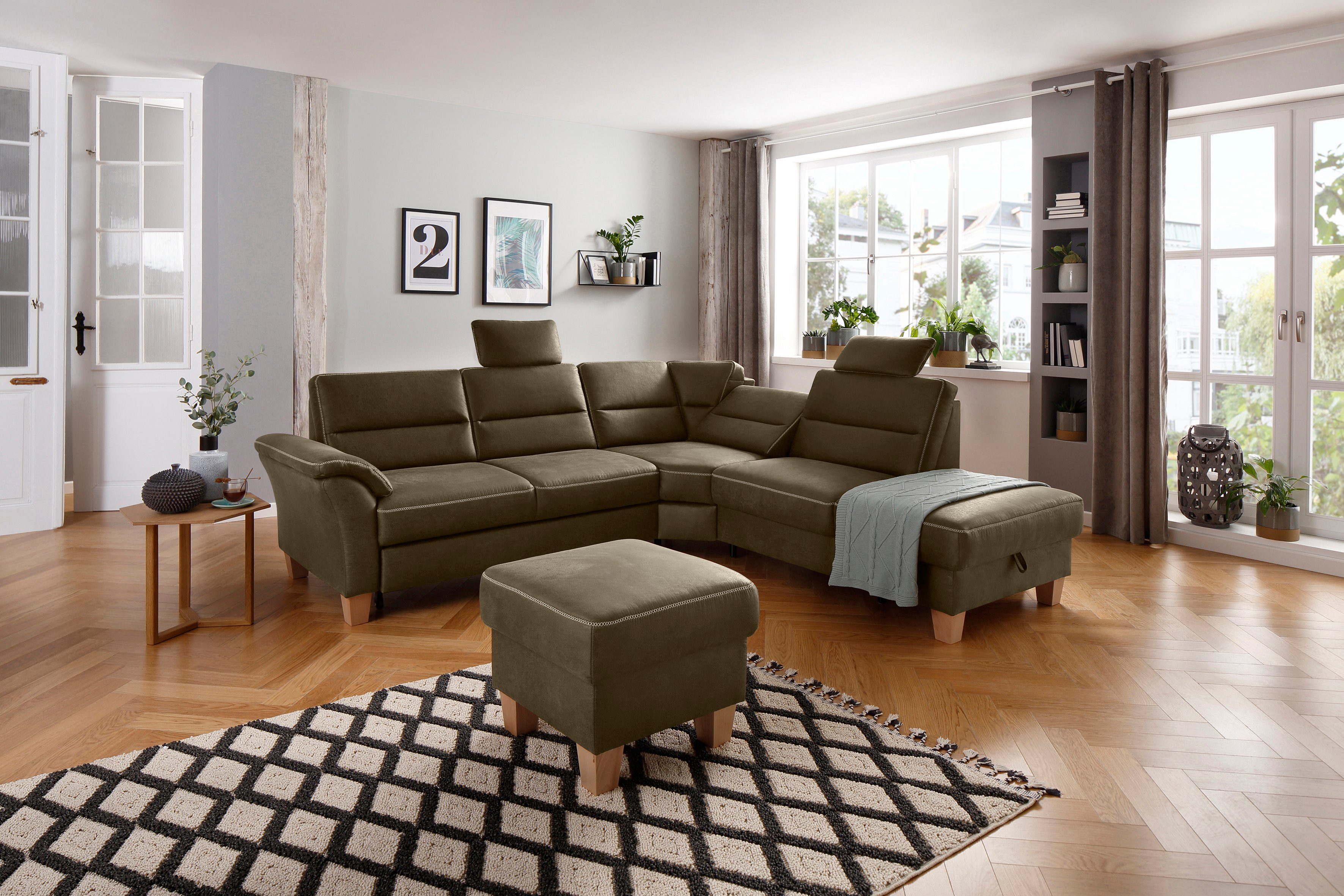 Home affaire Hoekbank Soleo L-model comfortabel door trapezehoek met relaxfunctie, ook met slaapfunctie