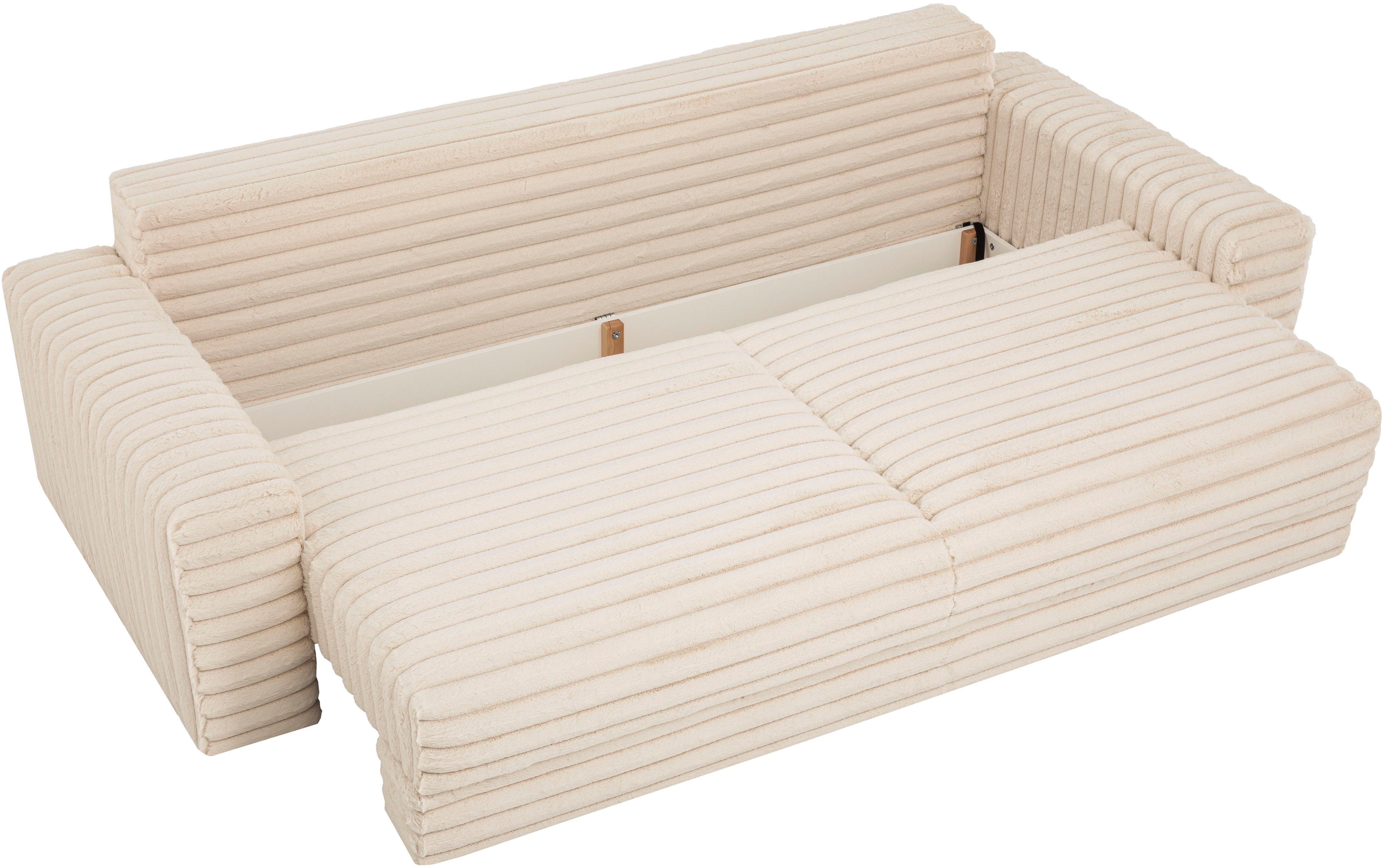 LeGer Home by Lena Gercke Slaapbank Imoga, kussen met slaapfunctie, 3-zits bank, bank met bedlade in moderne kleuren en stoffen, bedfunctie, ligoppervlak: 200x150 cm