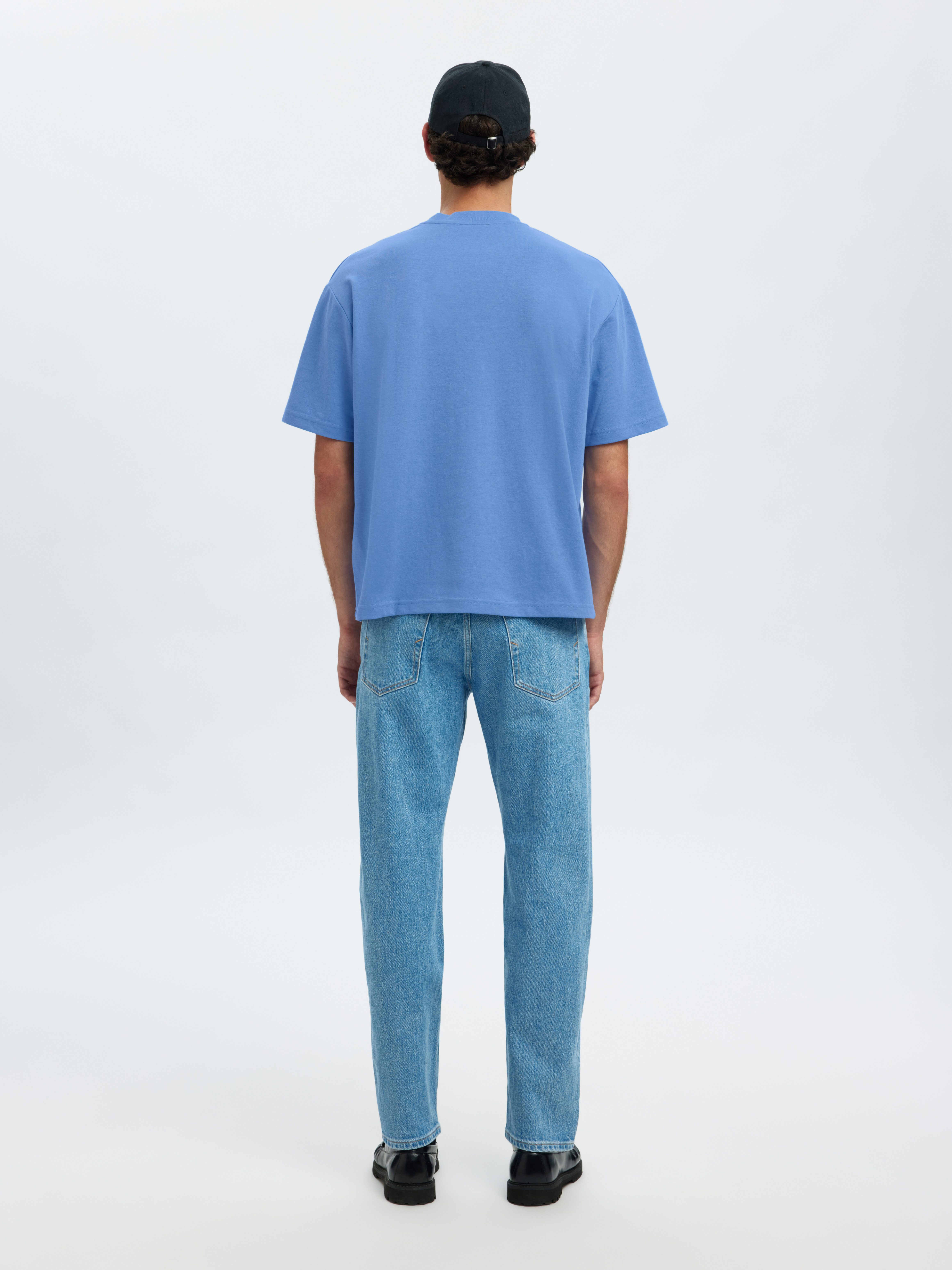 SELECTED HOMME Shirt met ronde hals SLHLOOSEOSCAR SS O-NECK TEE NOOS