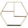 leonique decoratief wandrek hexagon zeshoekig element, goudkleur, in een modern design goud