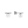 calvin klein oorstekers minimalist pearl, 35000178 met glassteen - met glaskralen zilver