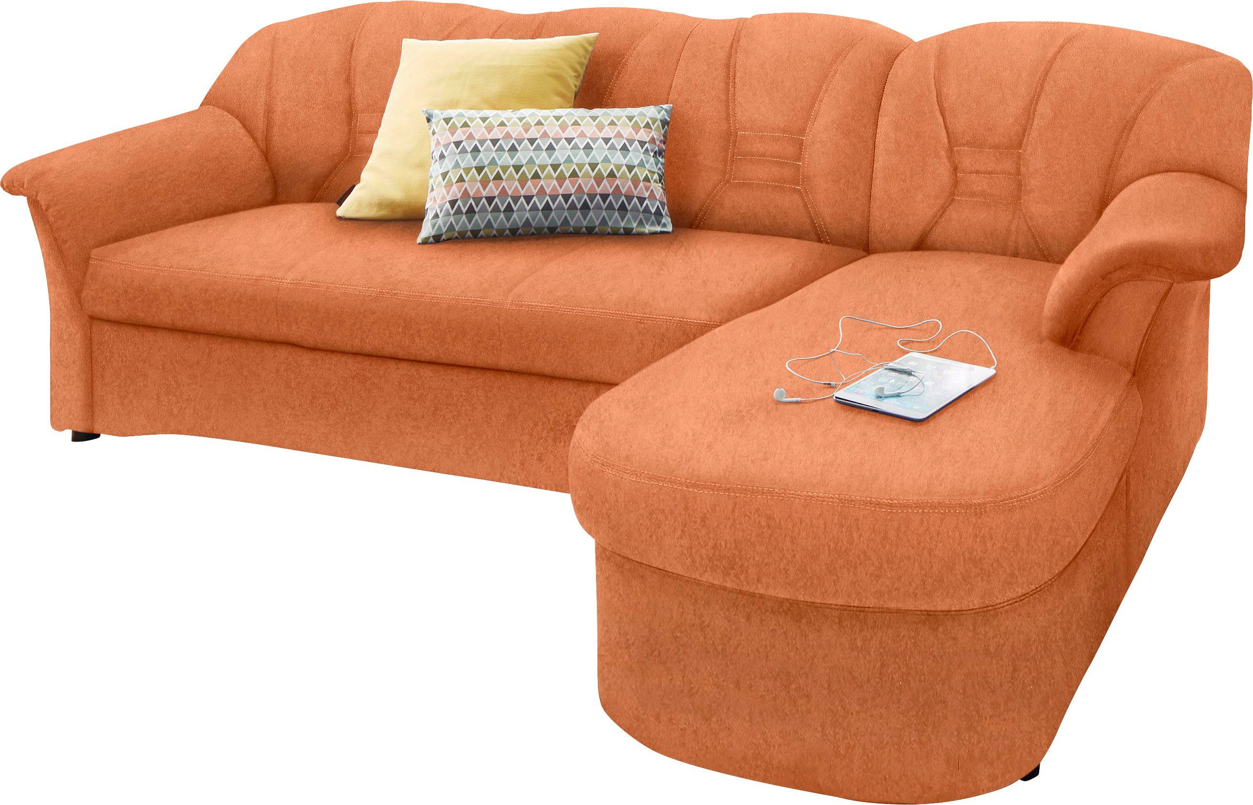 DOMO collection Hoekbank Elva, tijdloze vormtaal, elegante rugstiksels, L-vorm