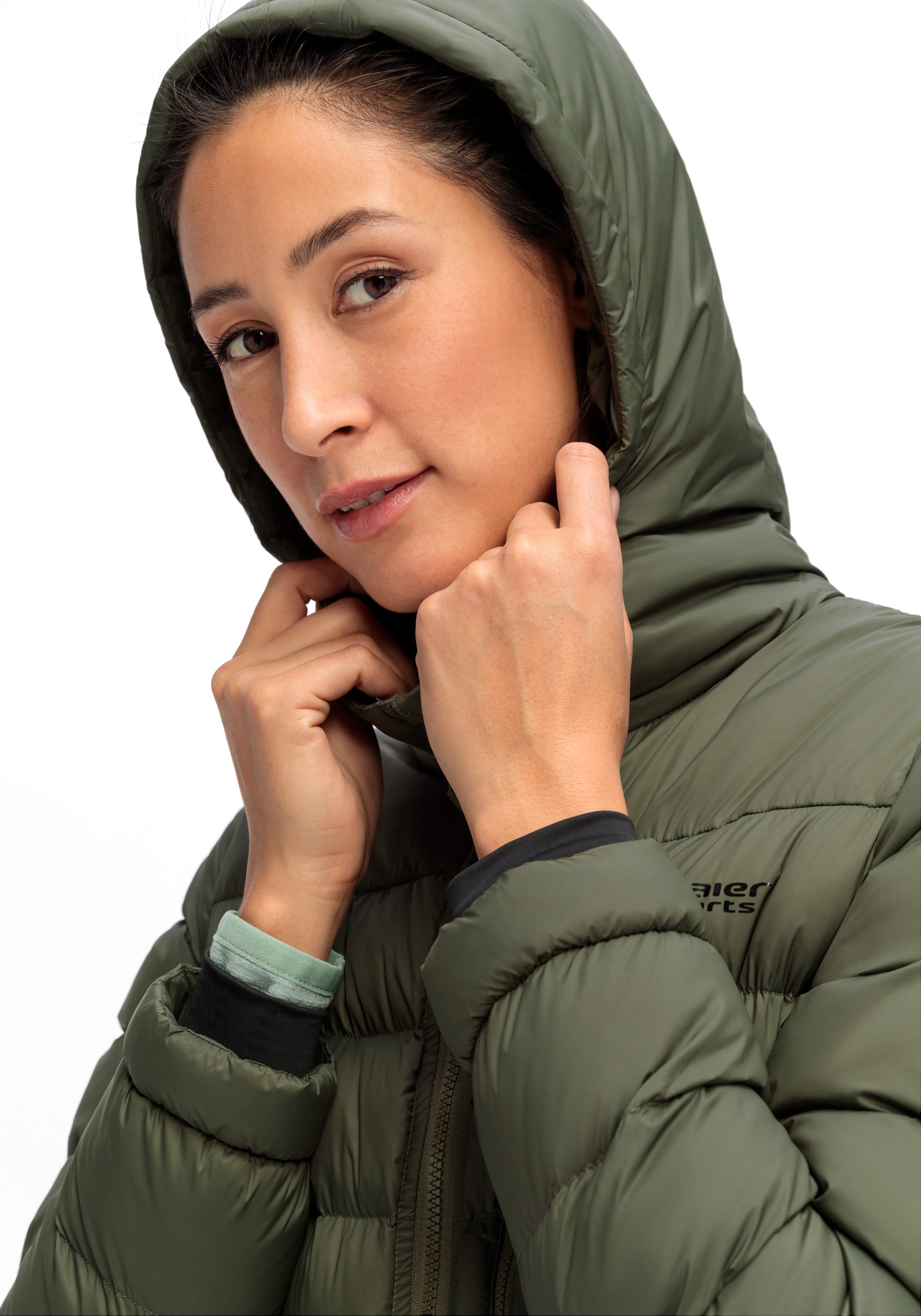 Maier Sports Functionele jas Lomnica Coat W Dames mantel licht Primaloft materiaal 3 ritszakken en capuchon