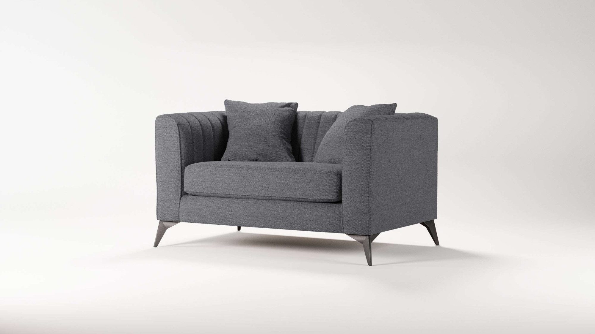 Places of Style Loveseat MATTHEW loungestoel, afmetingen B/D/H: 130/86/74 cm incl. sierkussen, fijne stiksels in de rug, belastbaar tot 200kg