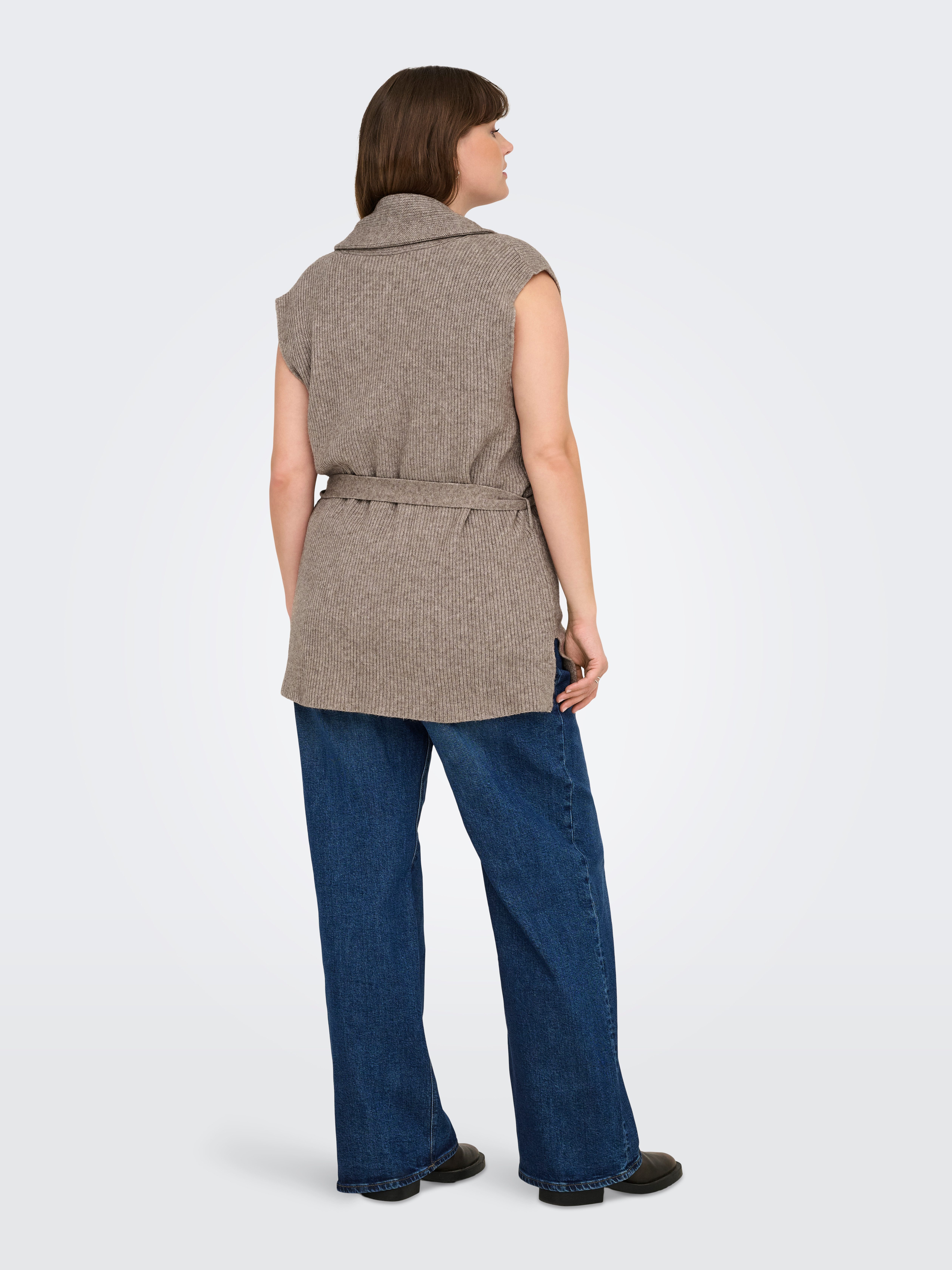 ONLY CARMAKOMA Mouwloos vest CARKATIA SL RIB WRAP VEST KNT