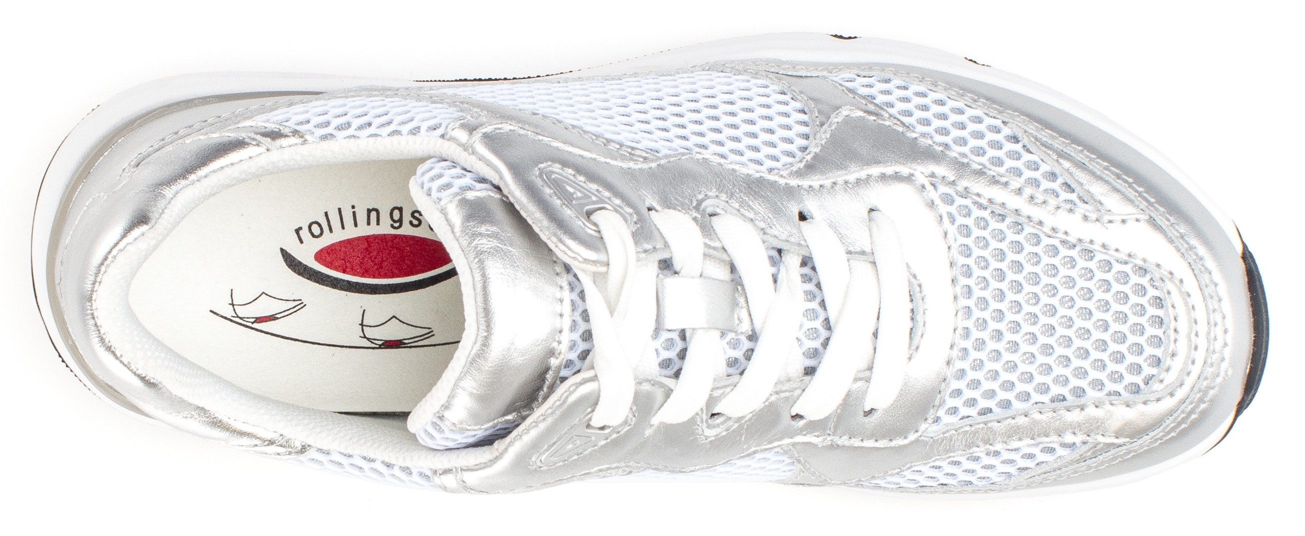 Gabor Rollingsoft Sneakers met sleehak vrijetijdsschoen, lage schoen, veterschoen met gepolsterde schacht