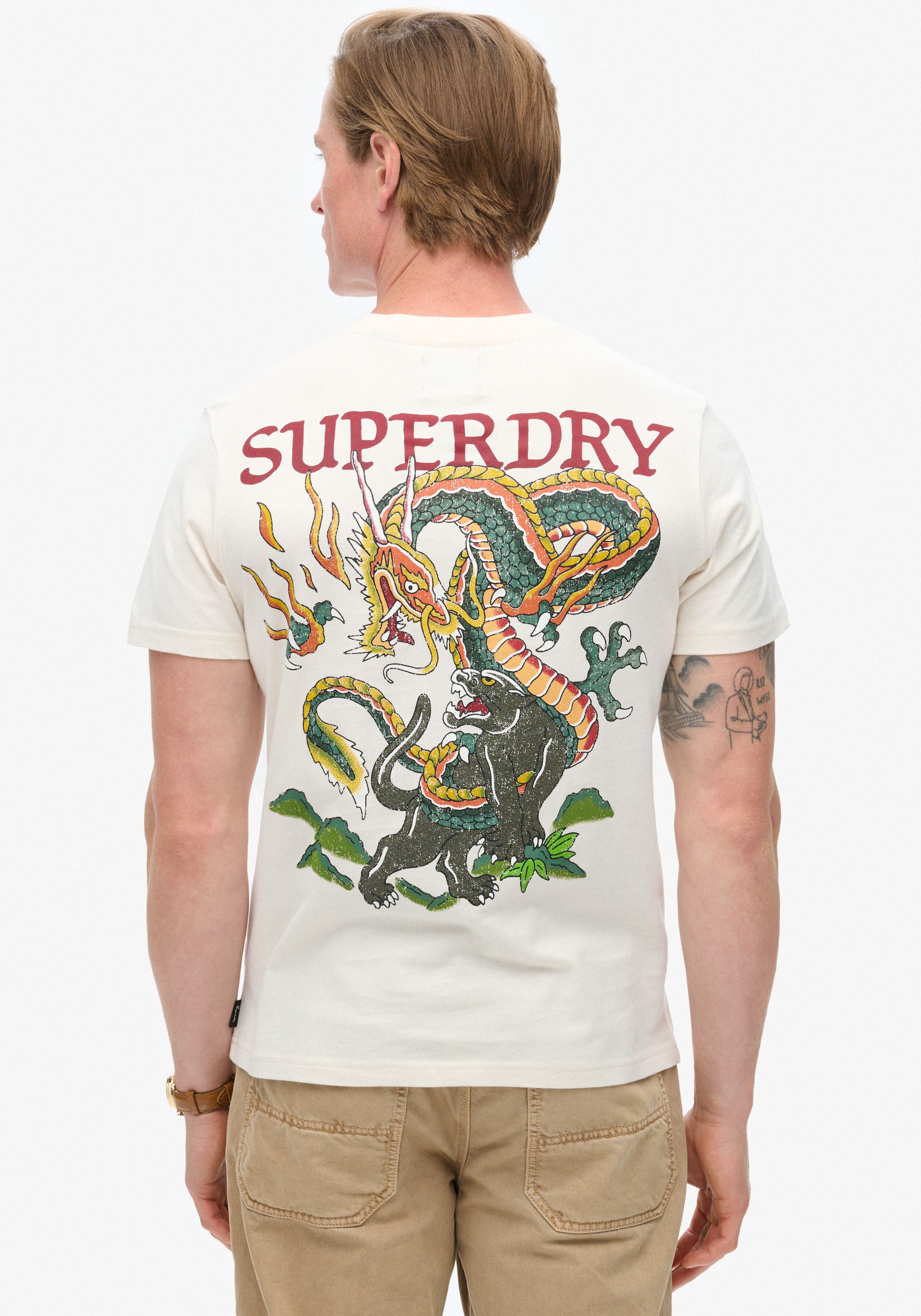 Superdry Shirt met ronde hals TATTOO GRAPHIC T SHIRT