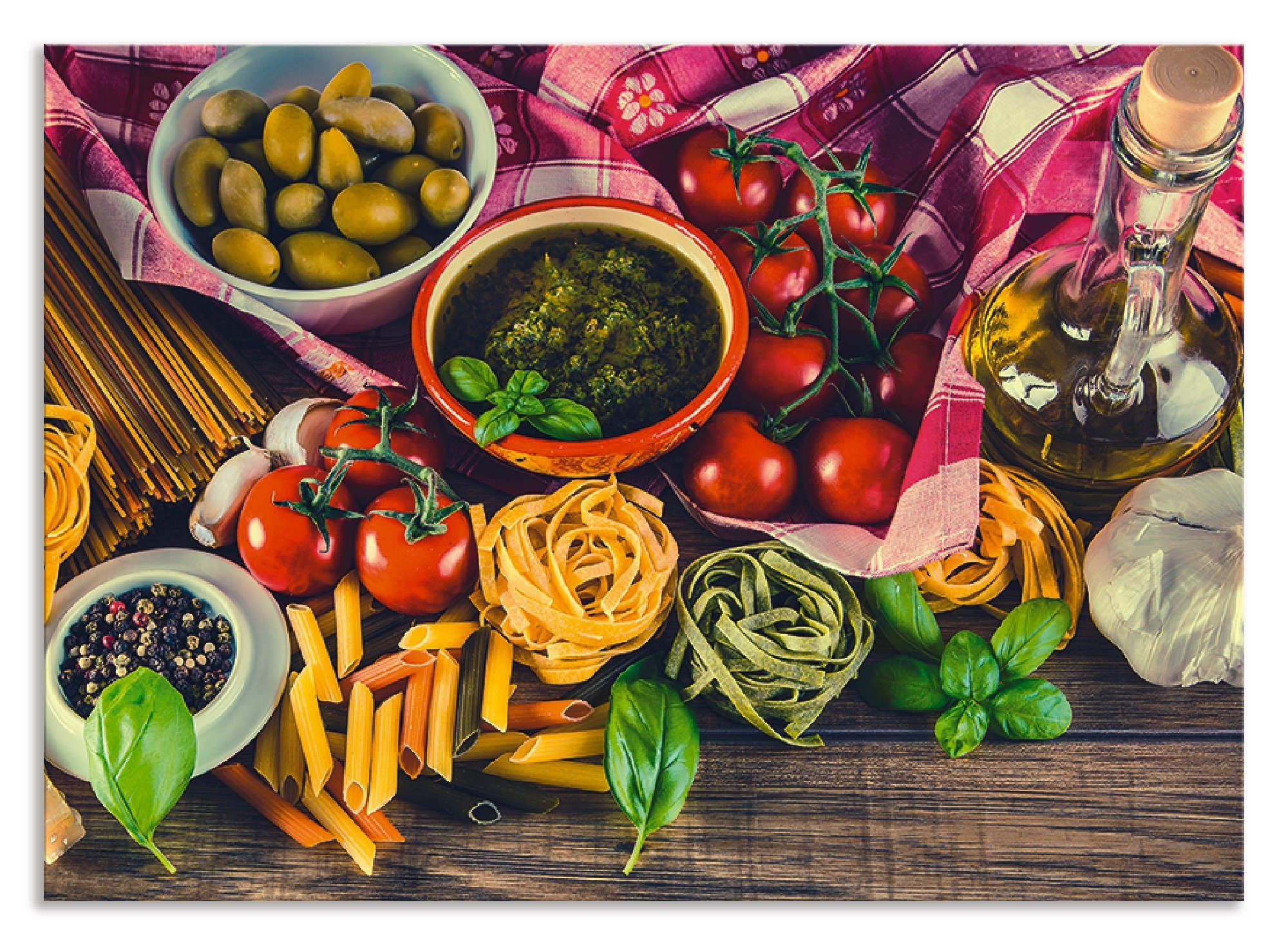 Artland Keukenwand Italiaans mediterraan eten zelfklevend in vele maten - spatscherm keuken achter kookplaat en spoelbak als wandbescherming tegen vet, water en vuil - achterwand,