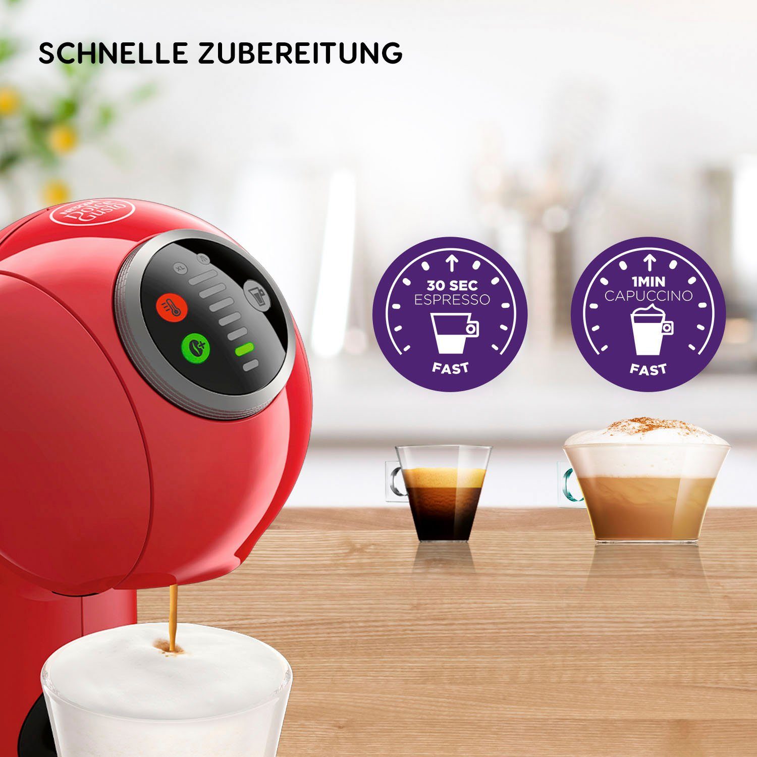 Nescafé Dolce Gusto Koffiecapsulemachine KP3405 Genio S Plus, Temperatuurkeuze, automatische uitschakeling, 0,8 liter waterreservoir