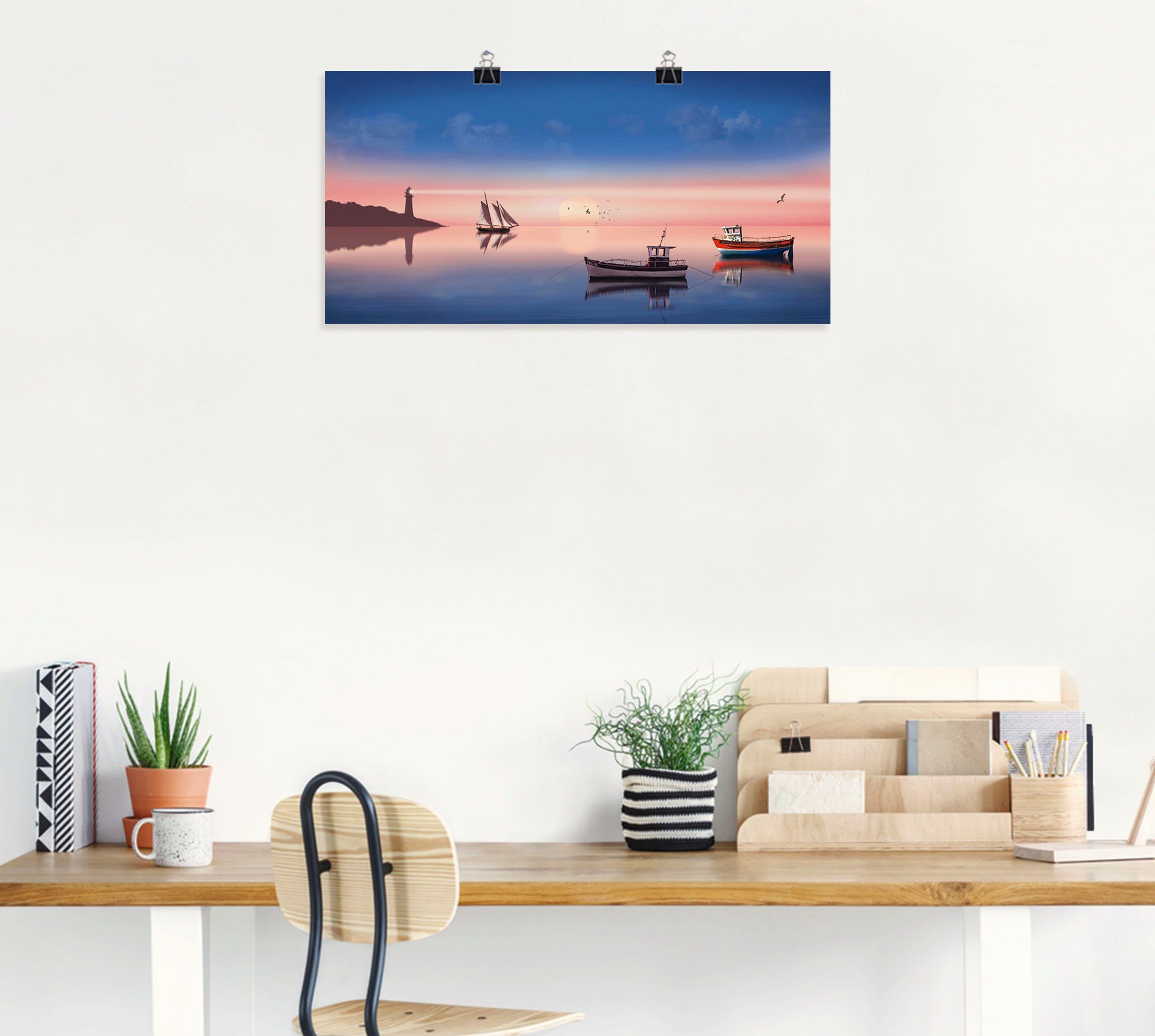 Artland Poster Vissersboten als artprint op linnen, muursticker of poster in verschillende maten