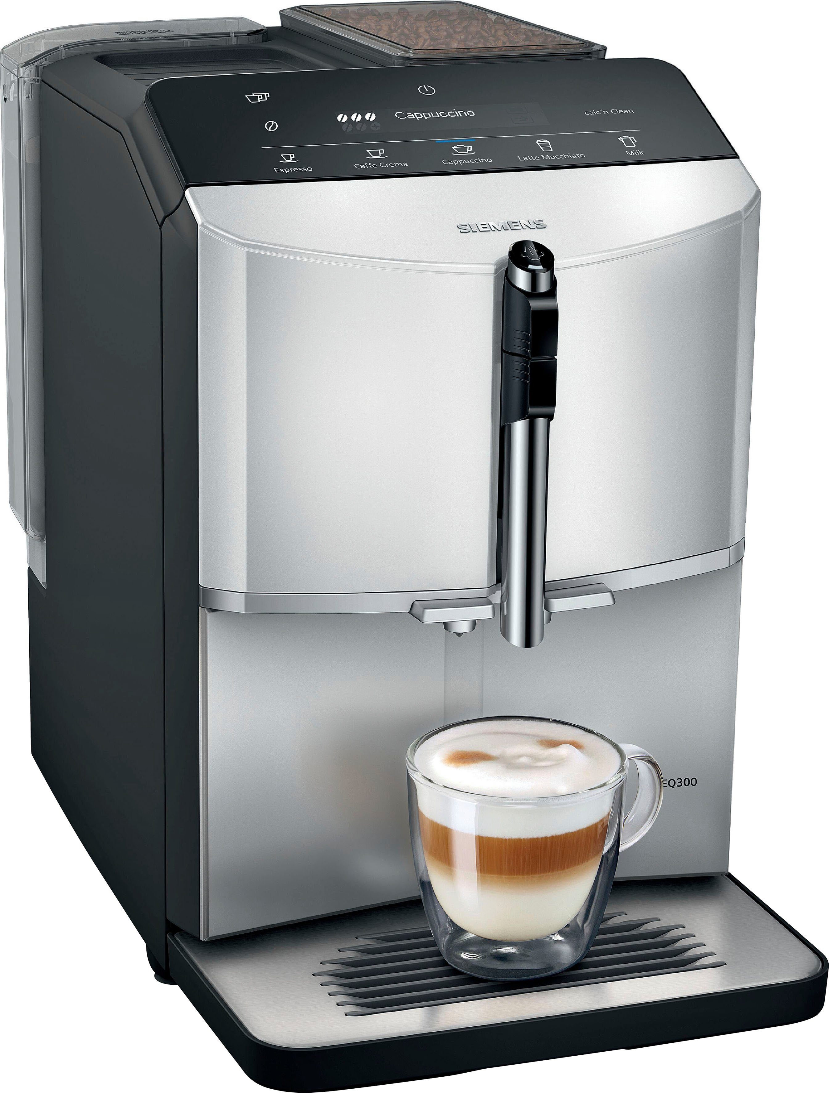 SIEMENS Volautomatisch koffiezetapparaat EQ300 TF303E01, vele koffiespecialiteiten,...