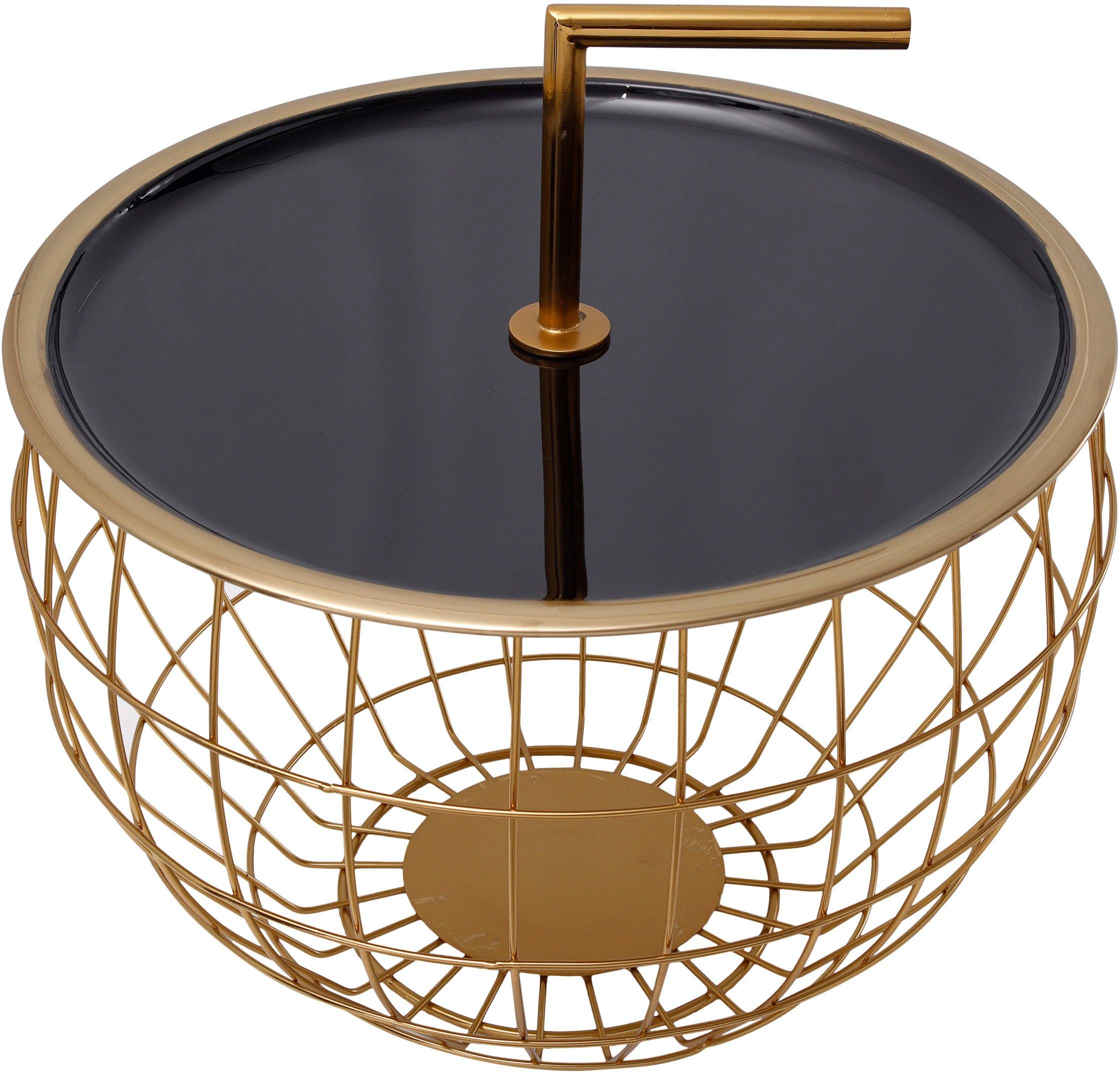 Kayoom Bijzettafel Art Deco 500, afzettafel van metaal, functioneel en stabiel Decoratief, met een afneembare handgreep ( 13 cm), opbergfunctie (1 stuk)