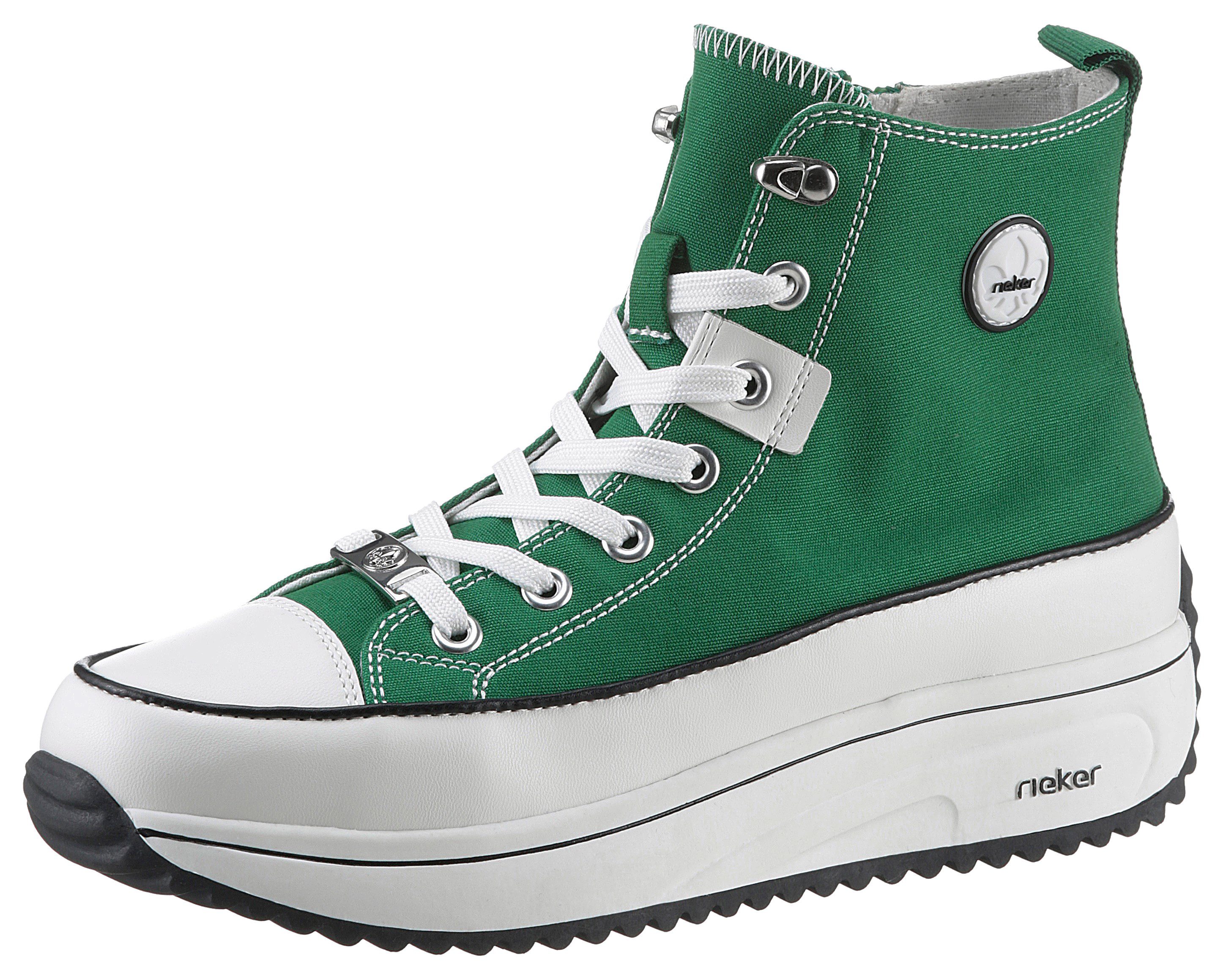 Rieker Sneakers plateau, high top sneakers, veterschoenen in vegan-verwerking