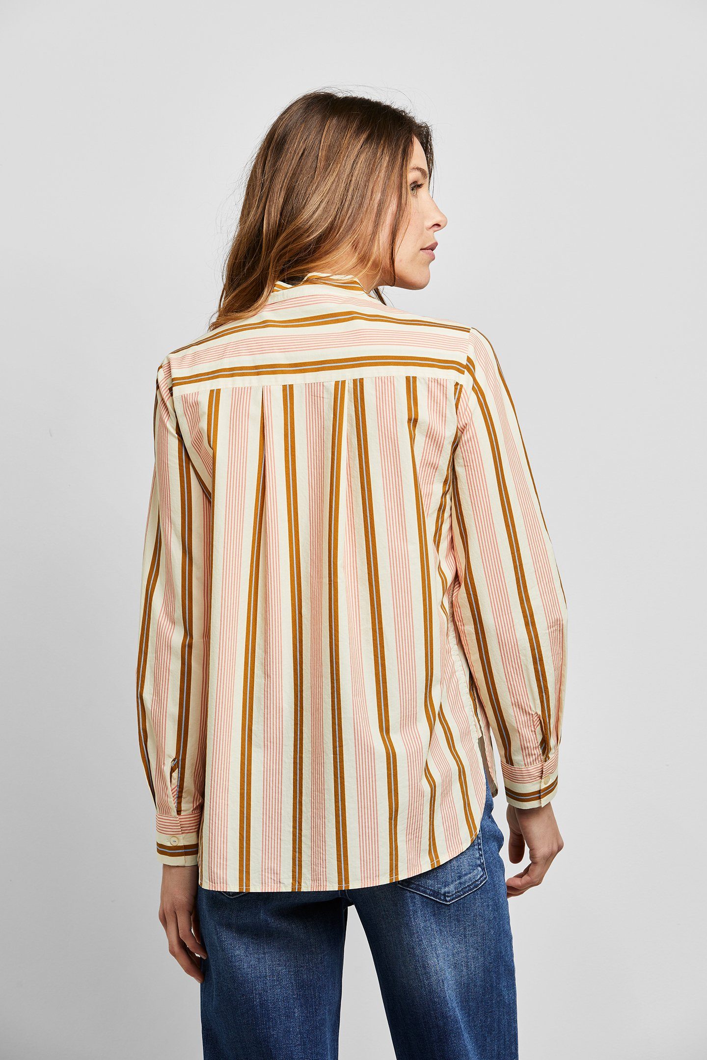 Bugatti Blouse met lange mouwen in elegant streepdesign