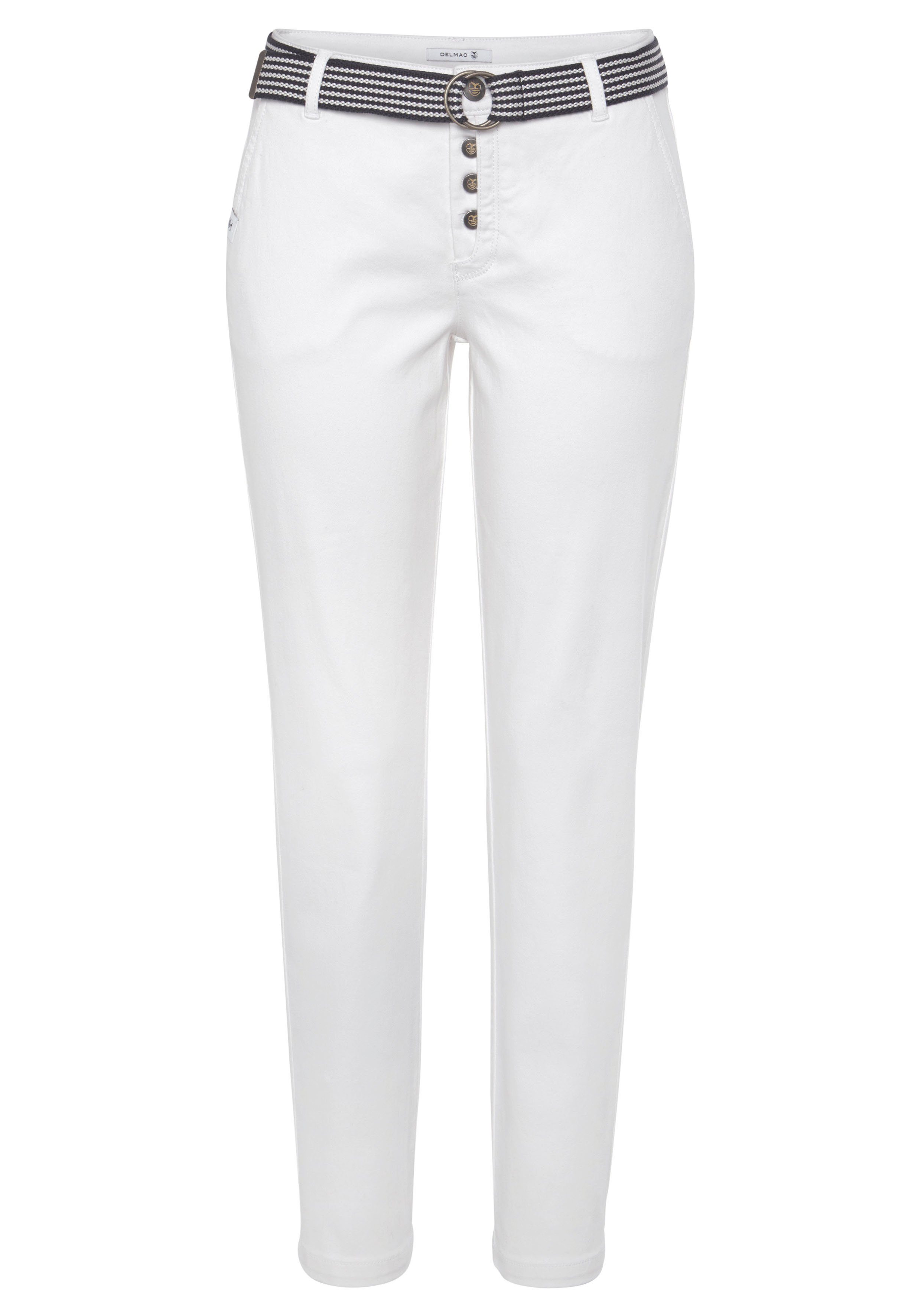 DELMAO Chino met bijpassende riem (set, 2-delig, Met gordel)