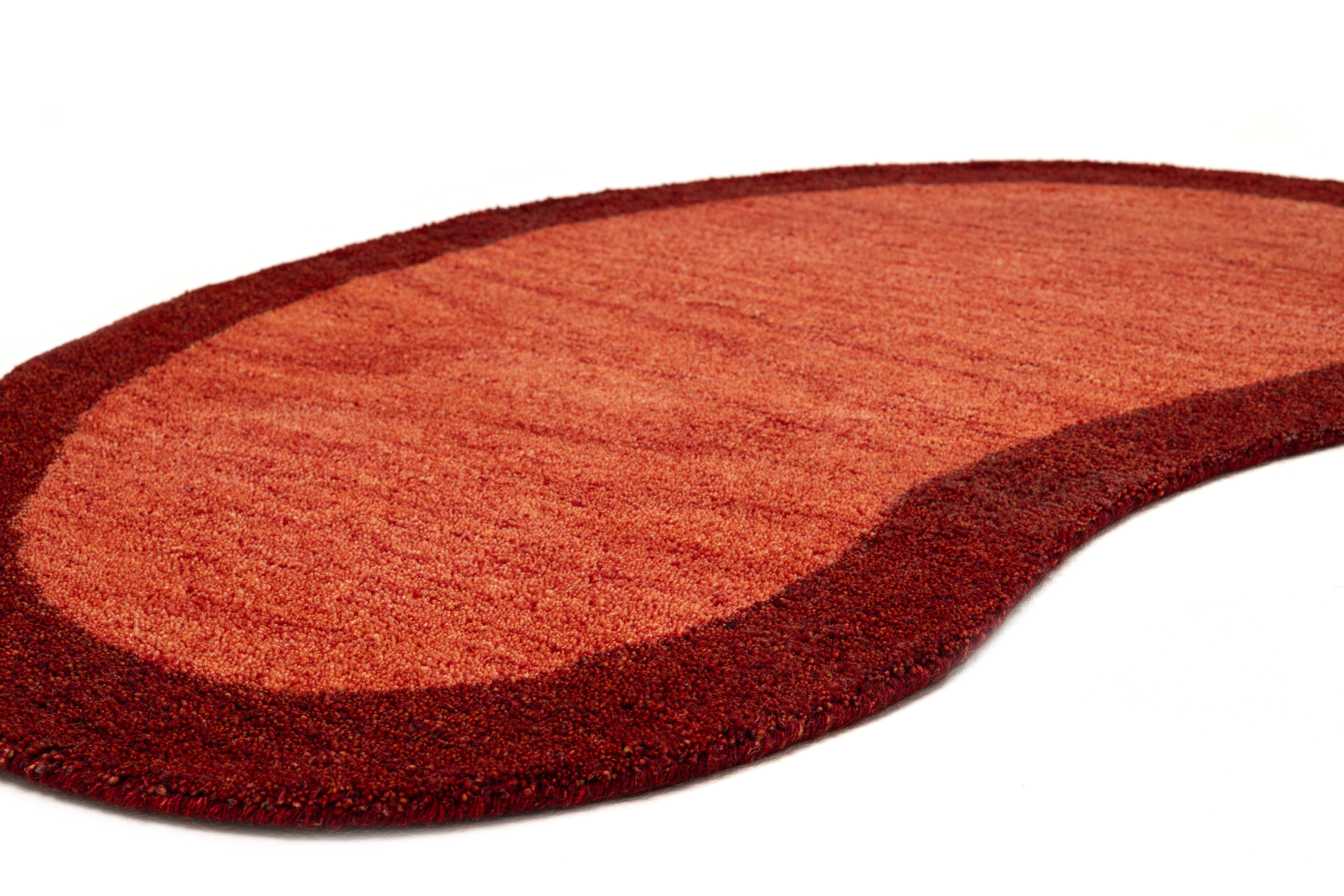 THEKO Wollen kleed Gabbeh super, Handgeweven vloerkleed, randdessin, zuivere wol, met de hand geweven