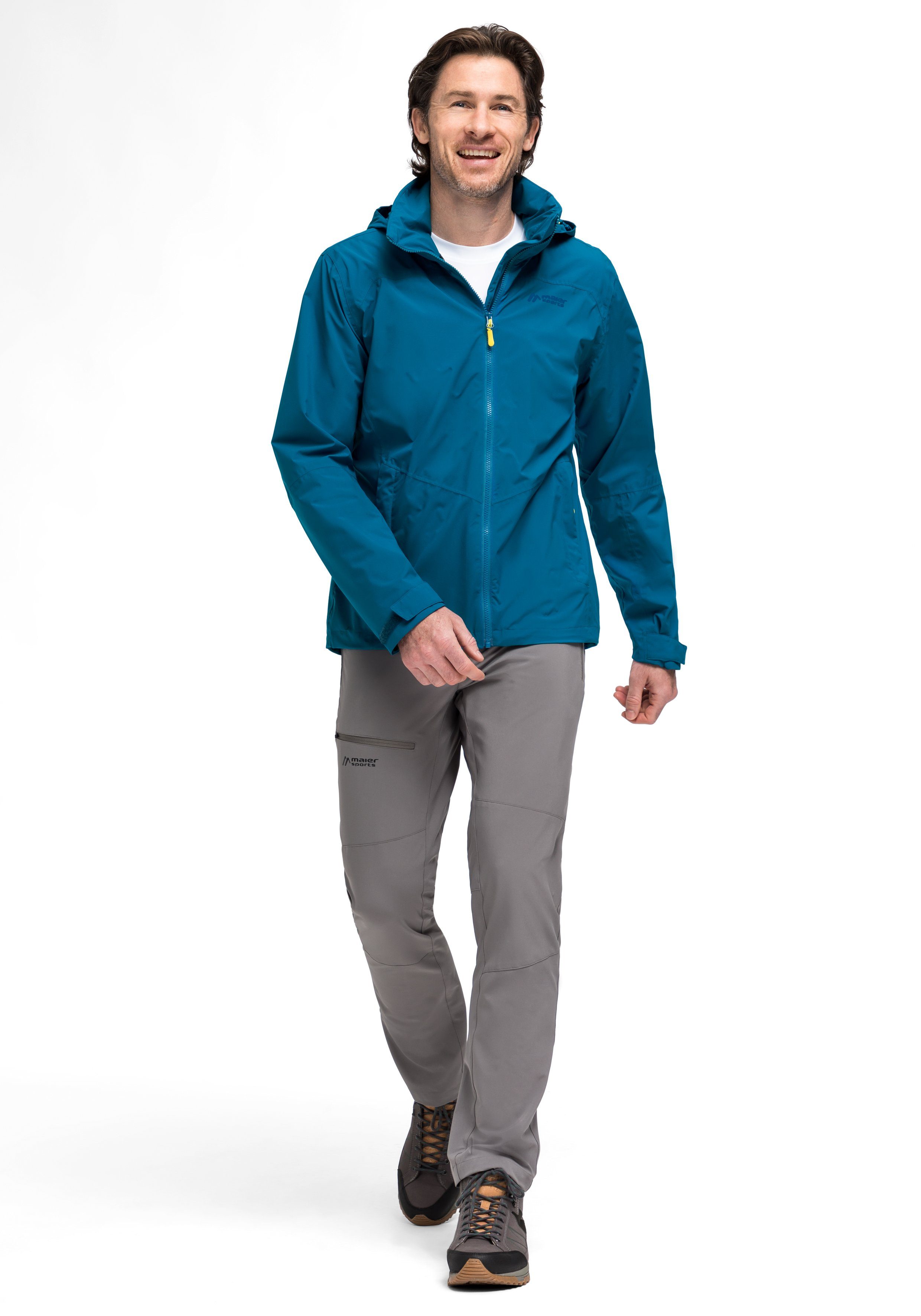 Maier Sports Outdoorjack Metor rec M Heren regenjack, waterdicht met capuchon, 2 zakken aan de buitenkant, binnenzak