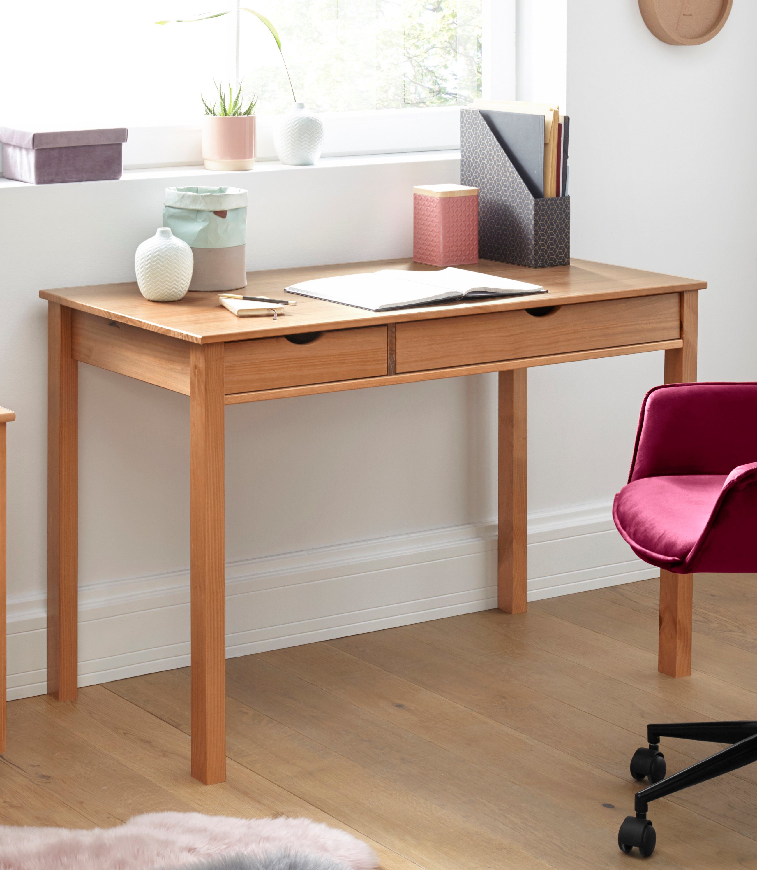 INOSIGN Bureau Gava massief grenenhout, voor het thuiskantoor, laptoptafel breedte 120 cm