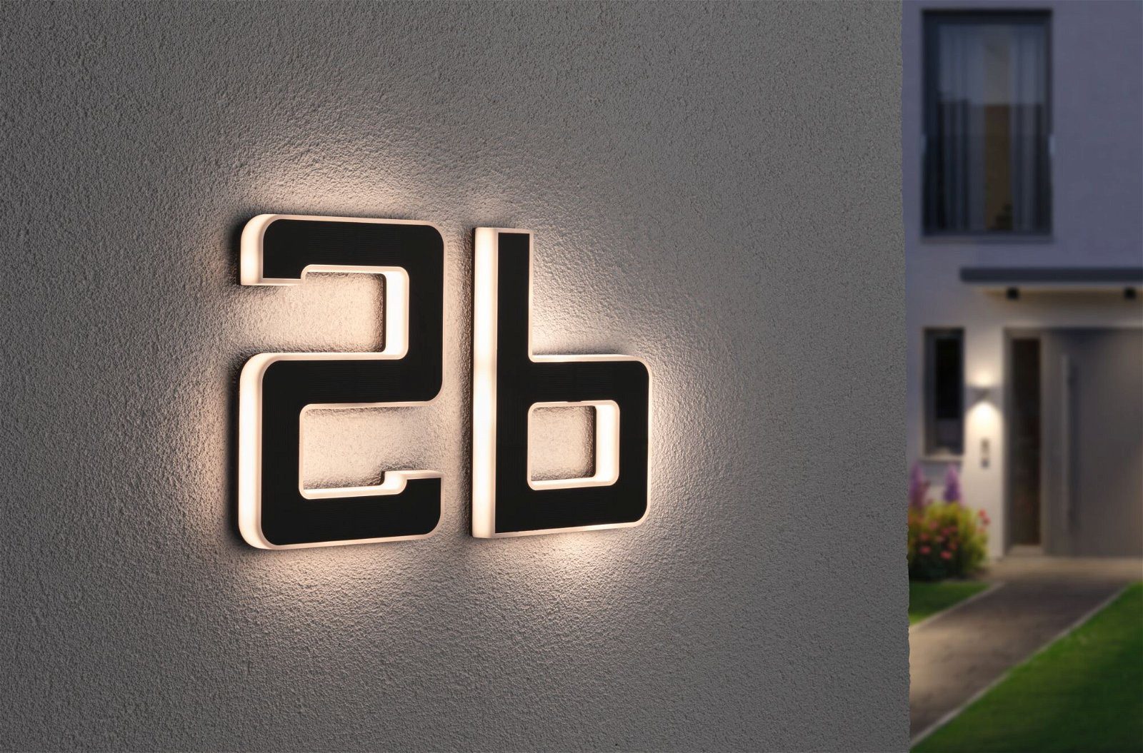 Paulmann Led-wandlamp voor buiten Solar Huisnummer LED-module, huisnummers, letters kiesbaar, accu verwisselbaar (1 stuk)