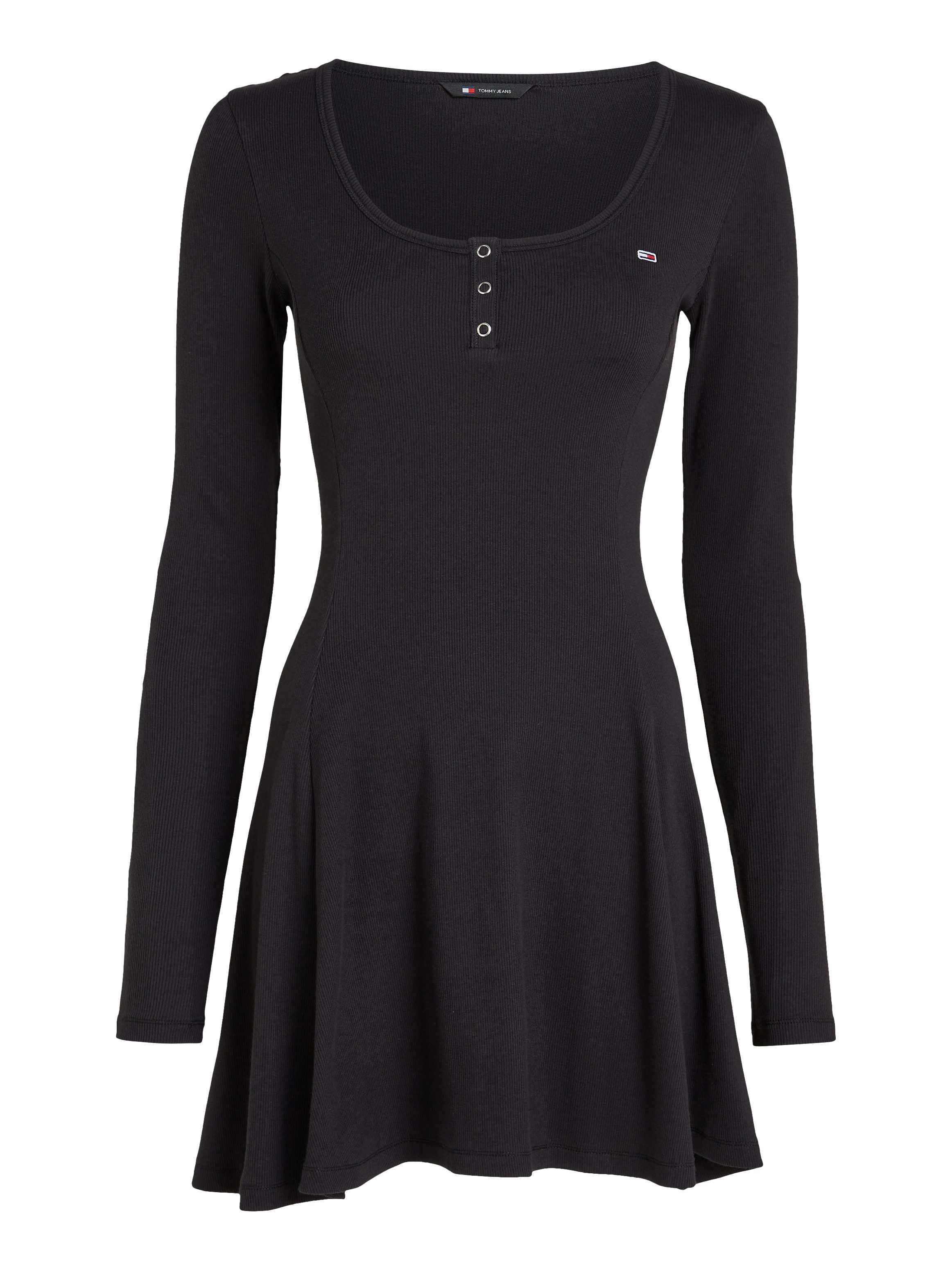 TOMMY JEANS Blousejurk TJW HENLEY FLARE DRESS