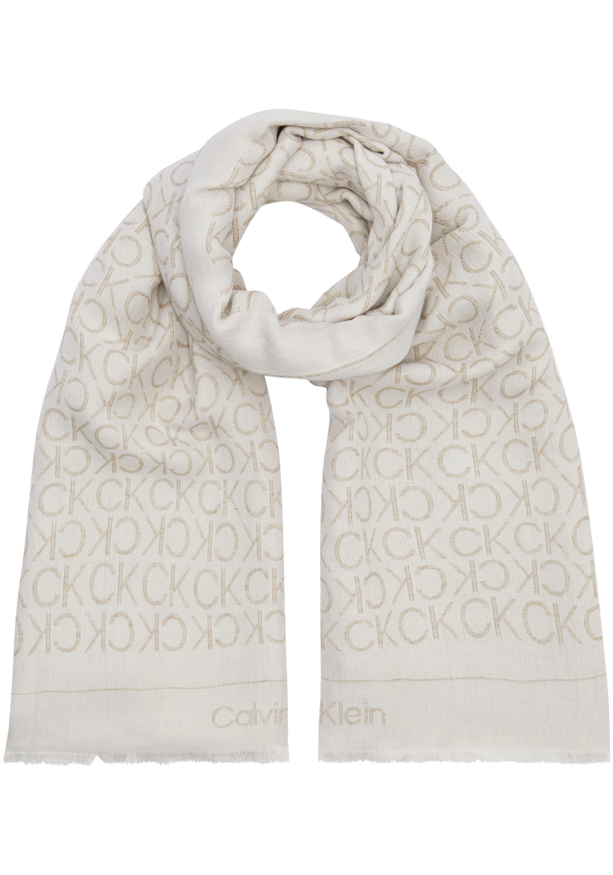 Calvin Klein Modieuze sjaal JACQUARD LINEN STOLE 70X180