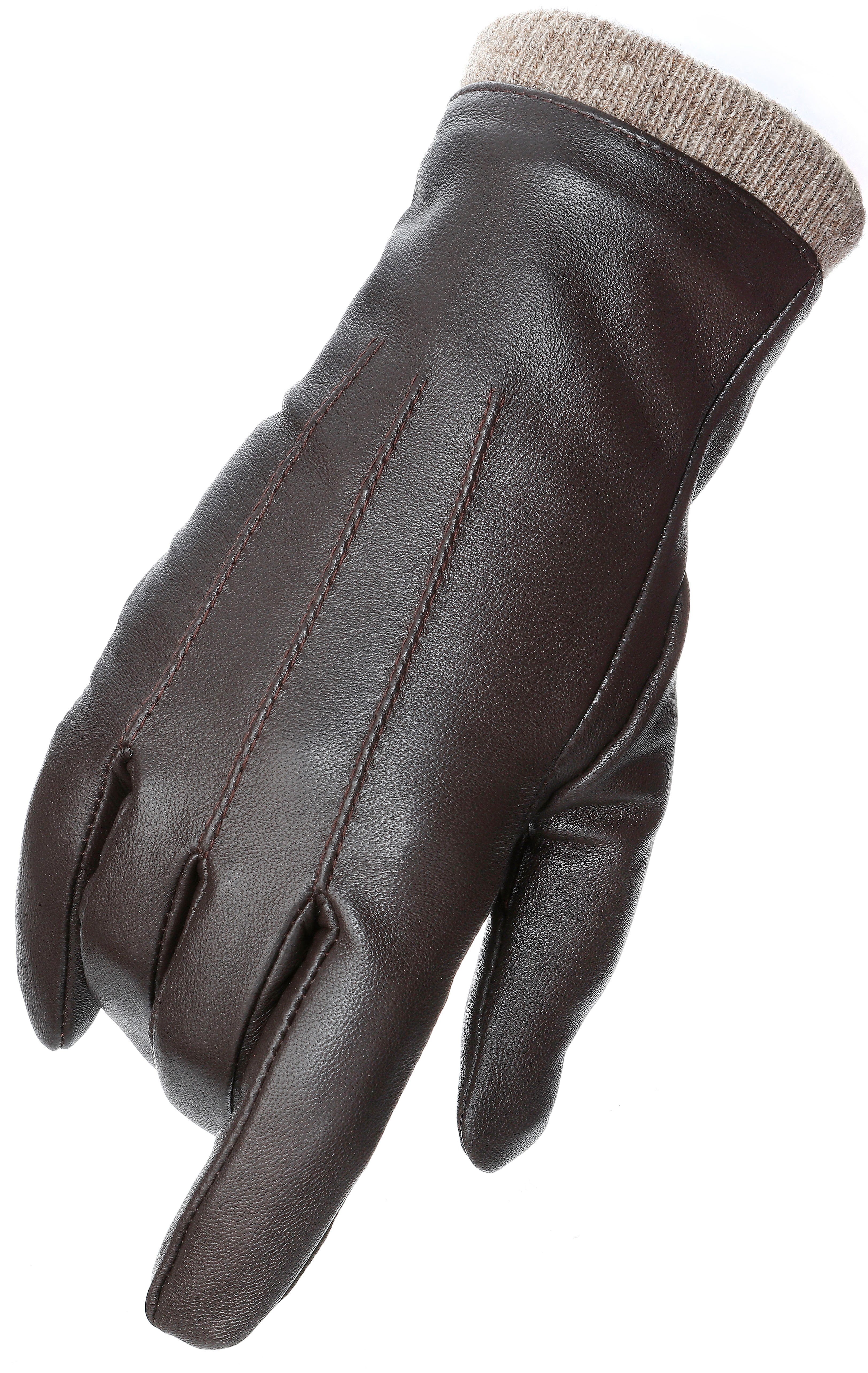 PEARLWOOD Leren handschoenen Daisy Touchscreen-geschikt - bedienbaar met 10 vingers, decoratieve naden