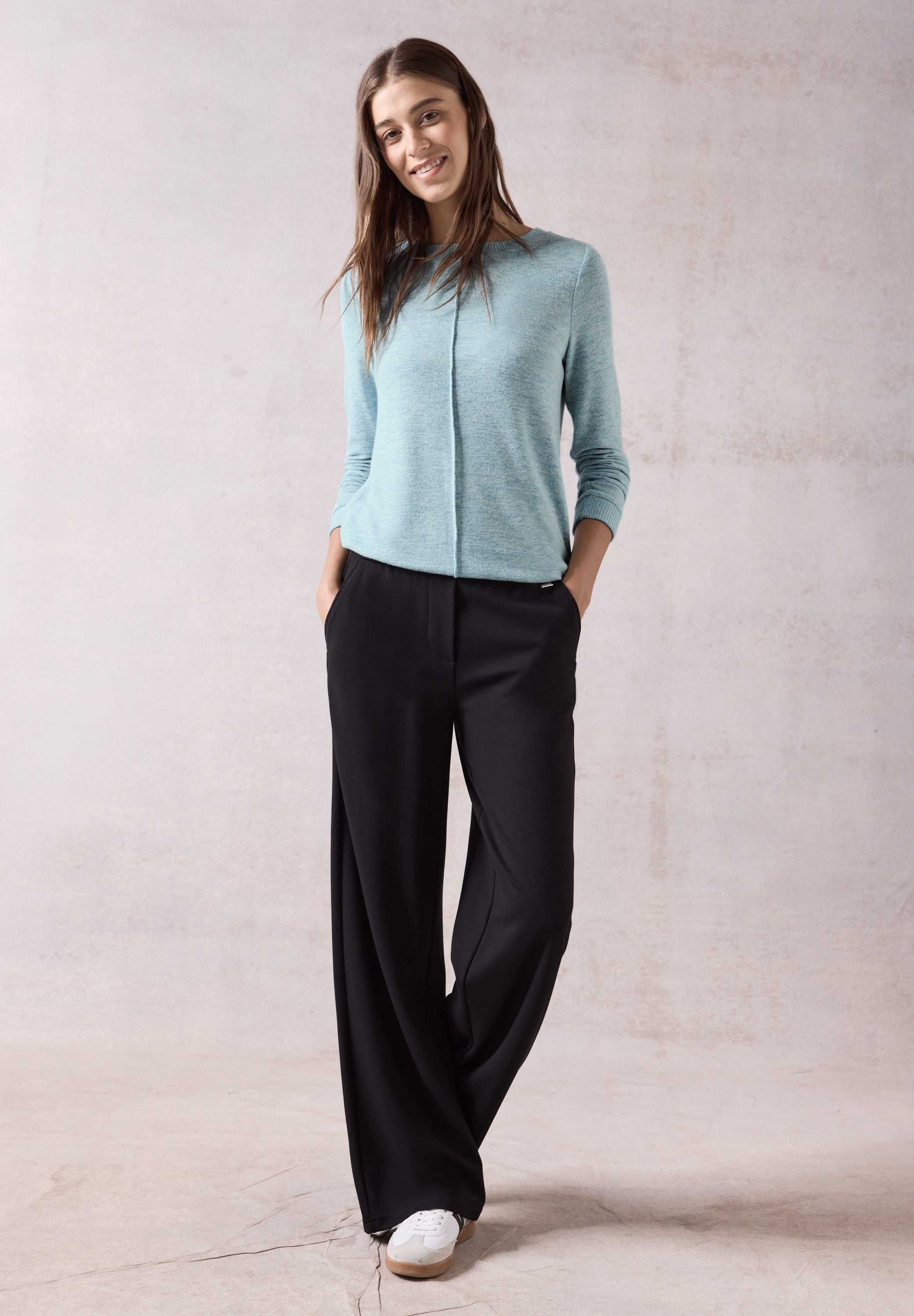 Cecil Shirt met lange mouwen in gemêleerde look