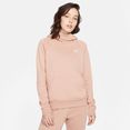 nike sportswear hoodie essential womens funnel-neck fleece roze