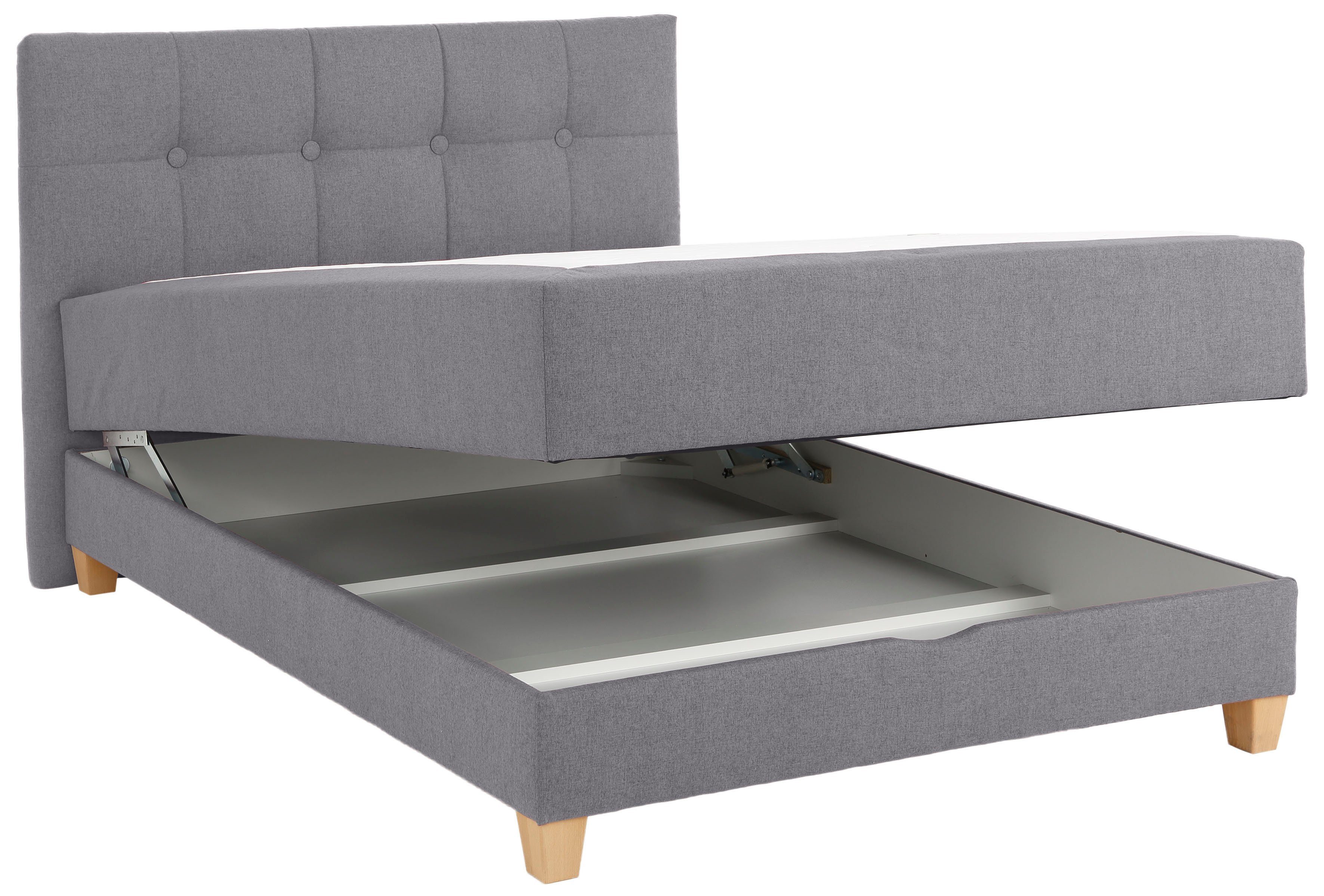 Home affaire Boxspring Lonrai in h2, h3 & h4 en xxl - verlengde 220 cm kiesbaar, incl. topper