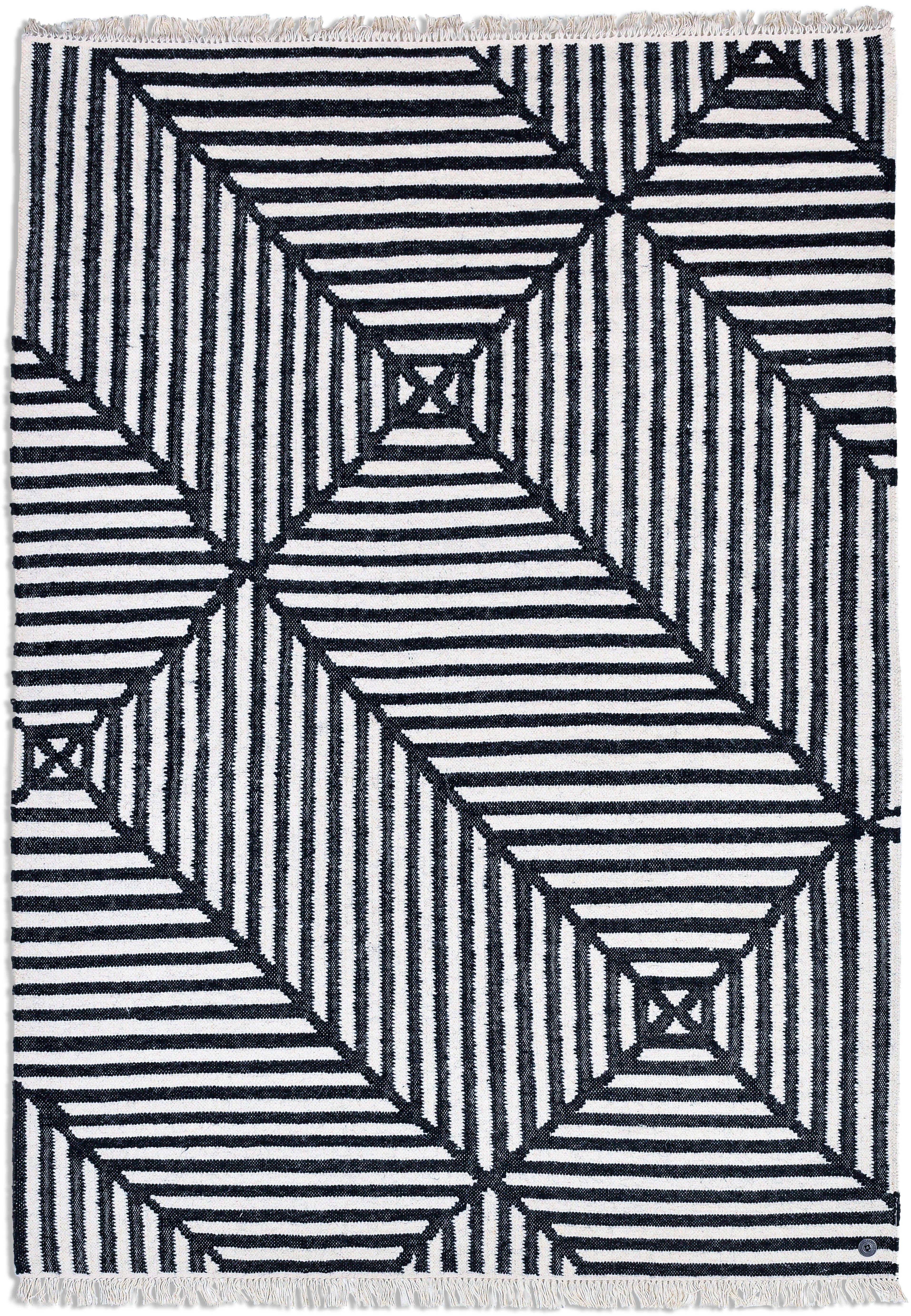 TOM TAILOR HOME Vloerkleed Criss Cross met de hand geweven, met franje, boho-stijl