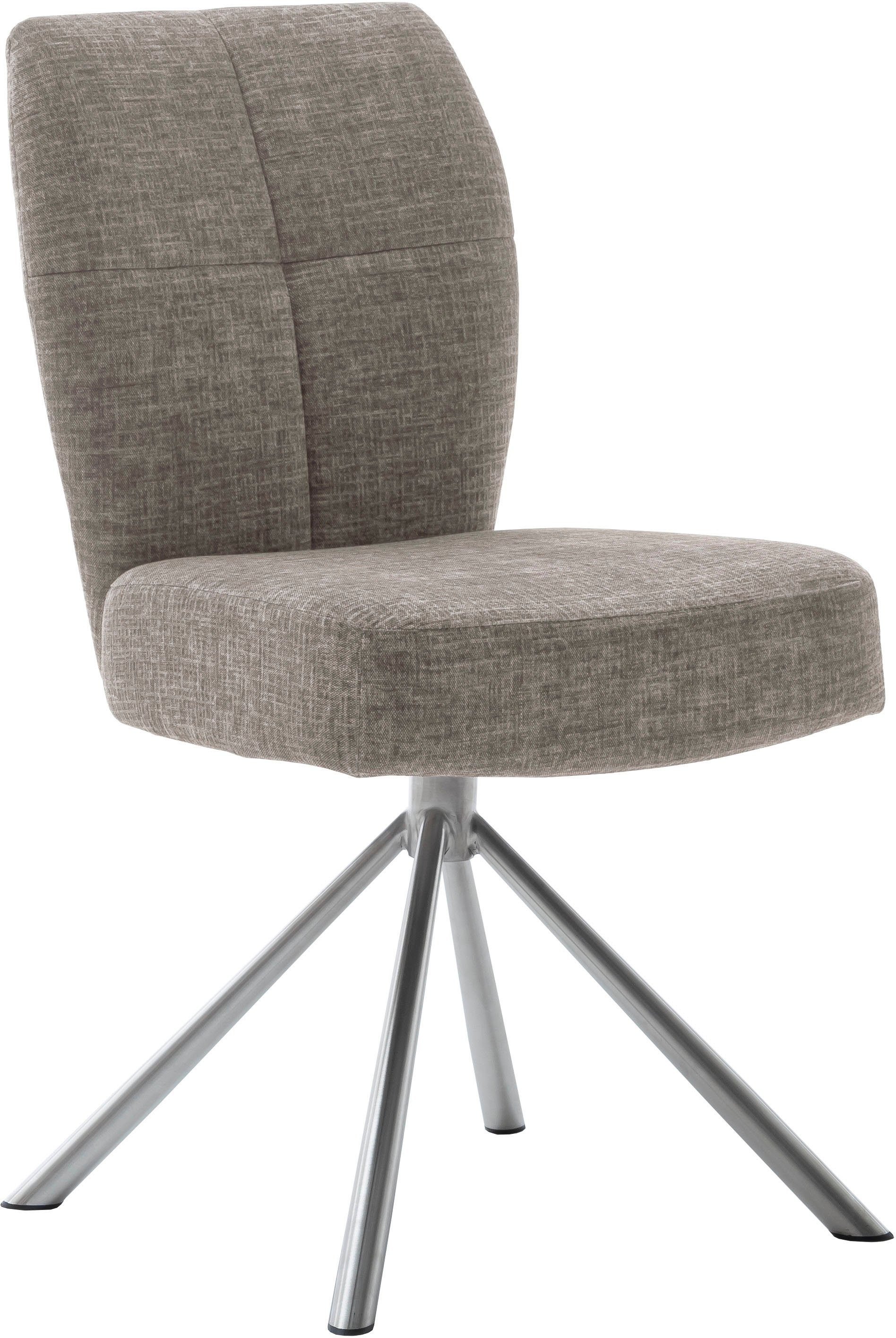 MCA furniture Eetkamerstoel KEA (2-pack), 360°, pocketvering, belastbaar 120 kg, zithoogte ca. 50 cm 4 poot stoelen bruin