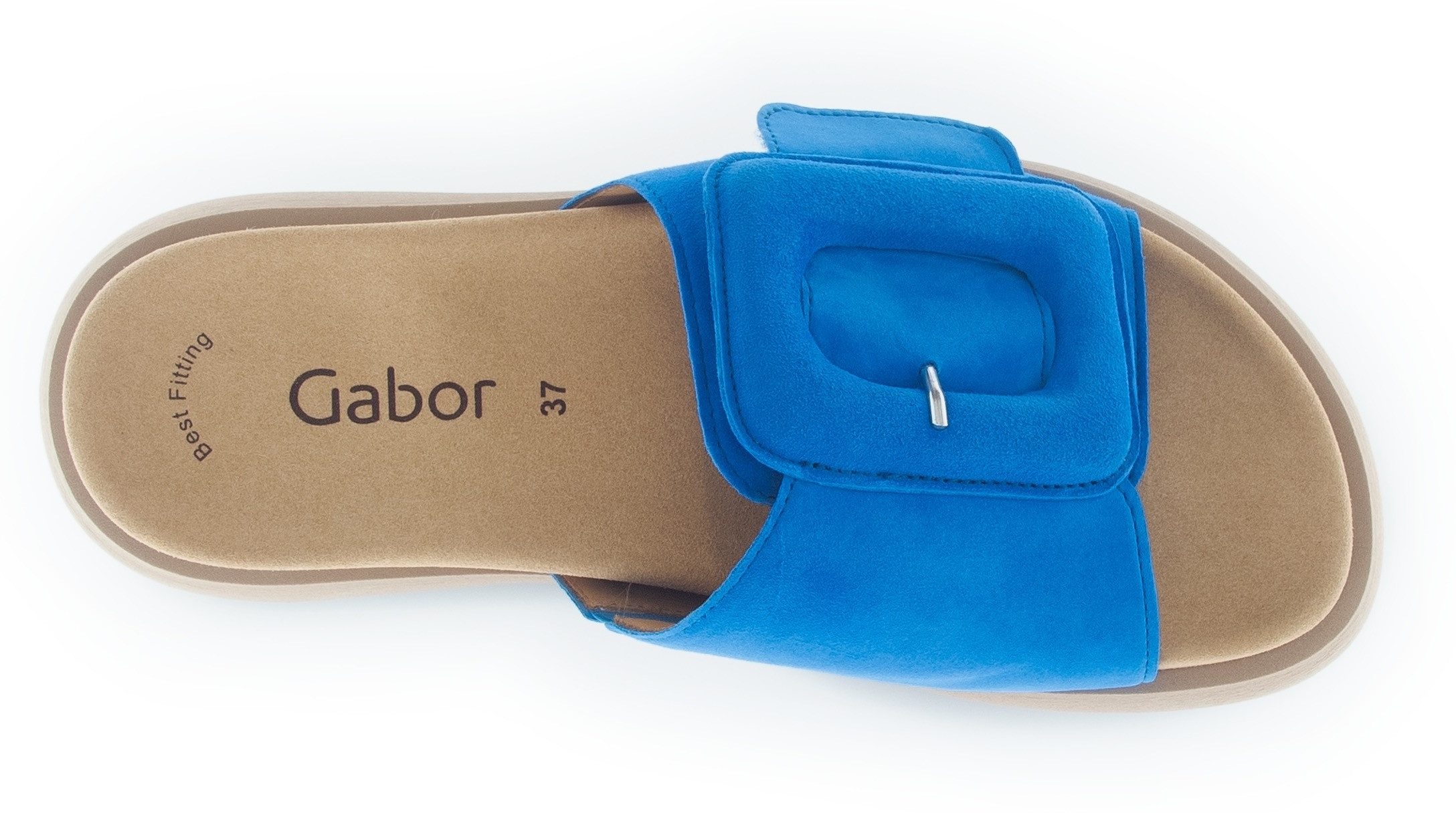 Gabor Slippers , plateau, zomerschoen, slippers met grote decoratieve gesp