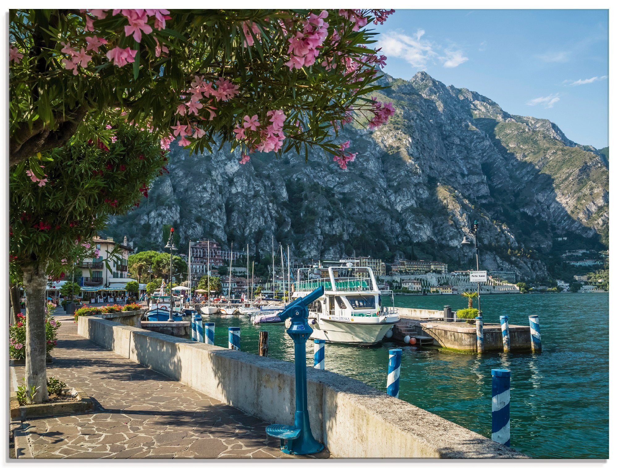 Artland Print op glas Gardameer haven Limone sul Garda (1 stuk)