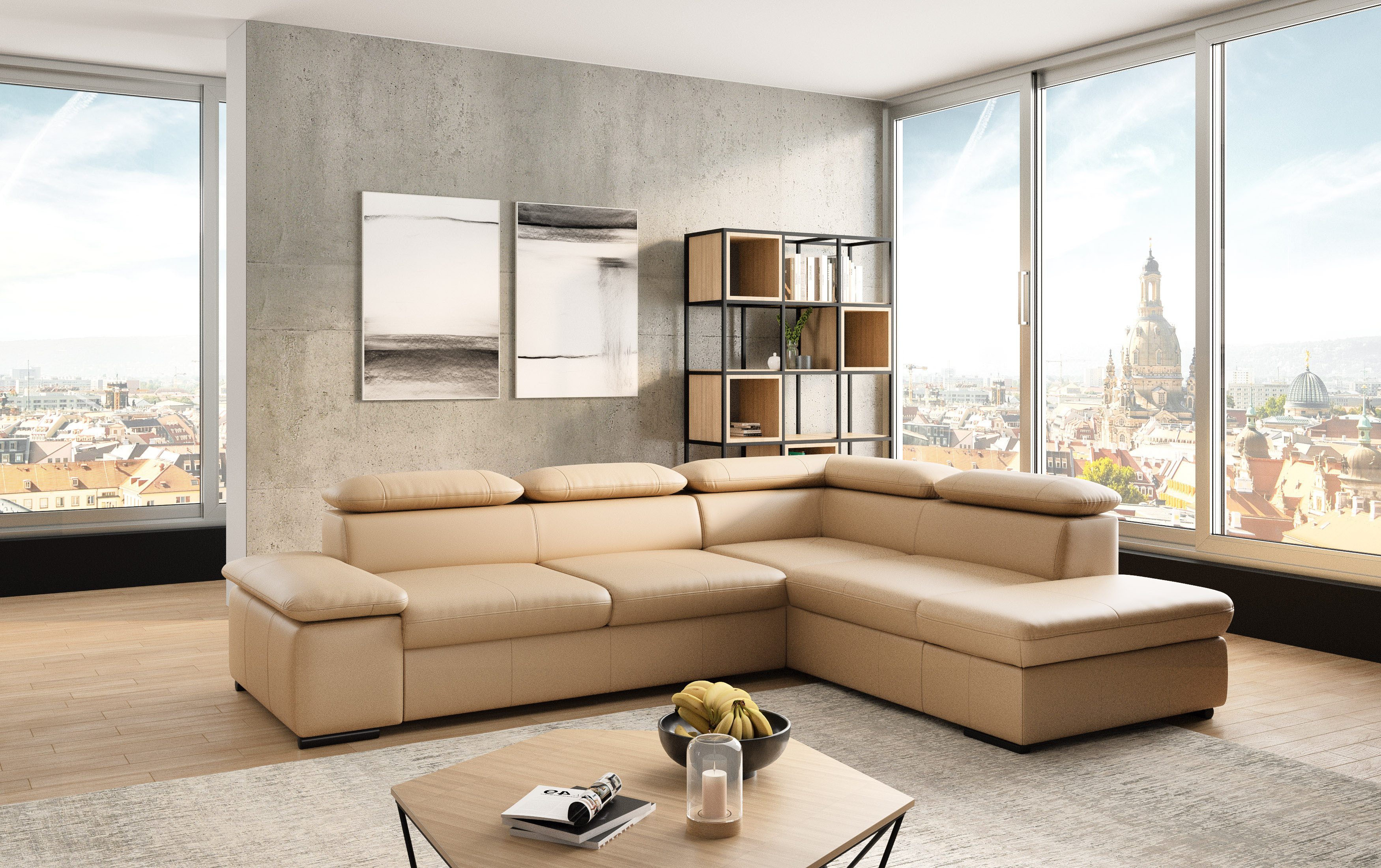 sit&more Hoekbank Alcudia L-vorm met armverstelling, optionele hoofdeindverstelling en bedfunctie