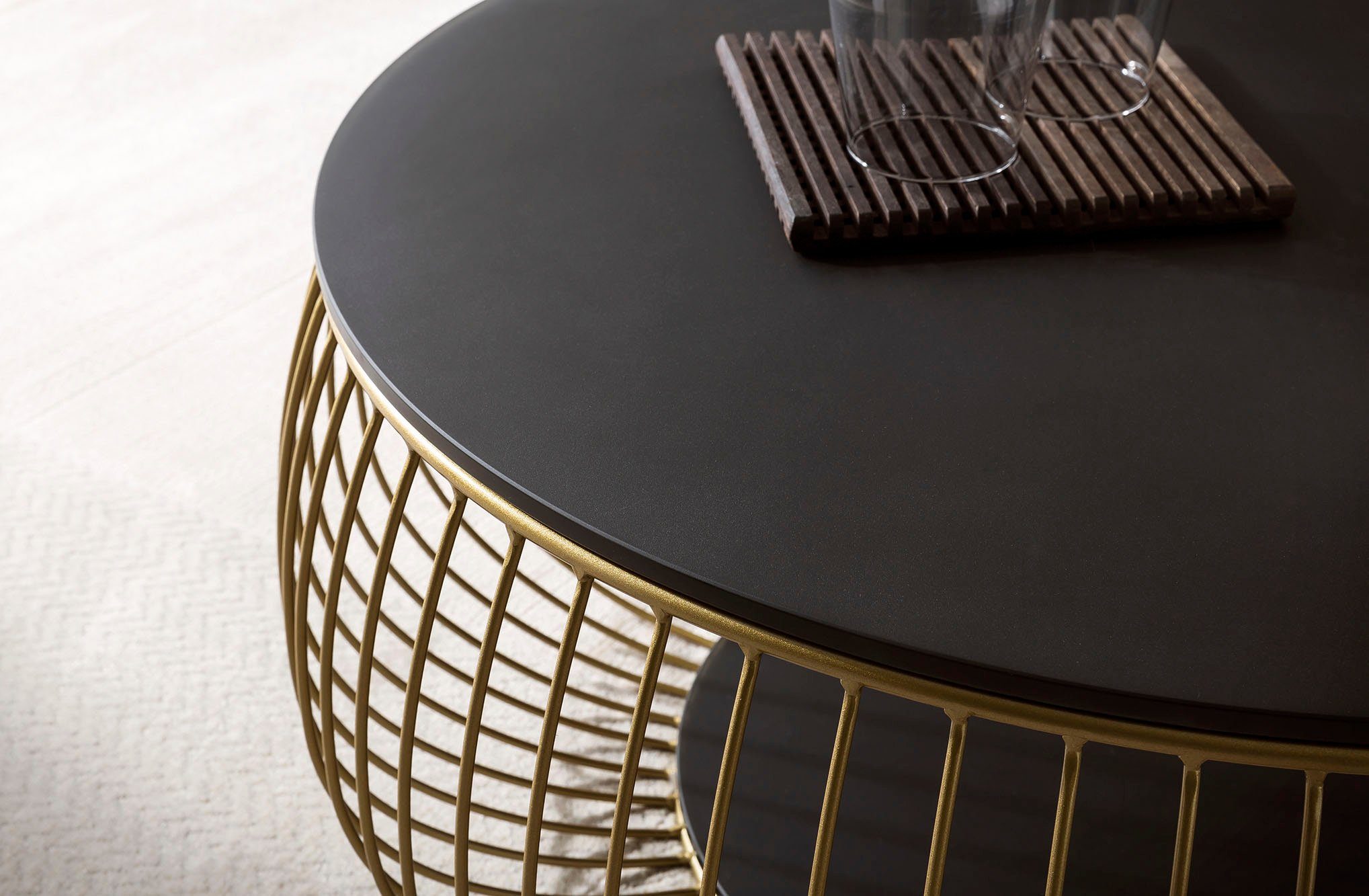 SalesFever Salontafel 10 mm dikke helder glazen plaat met marmerprint