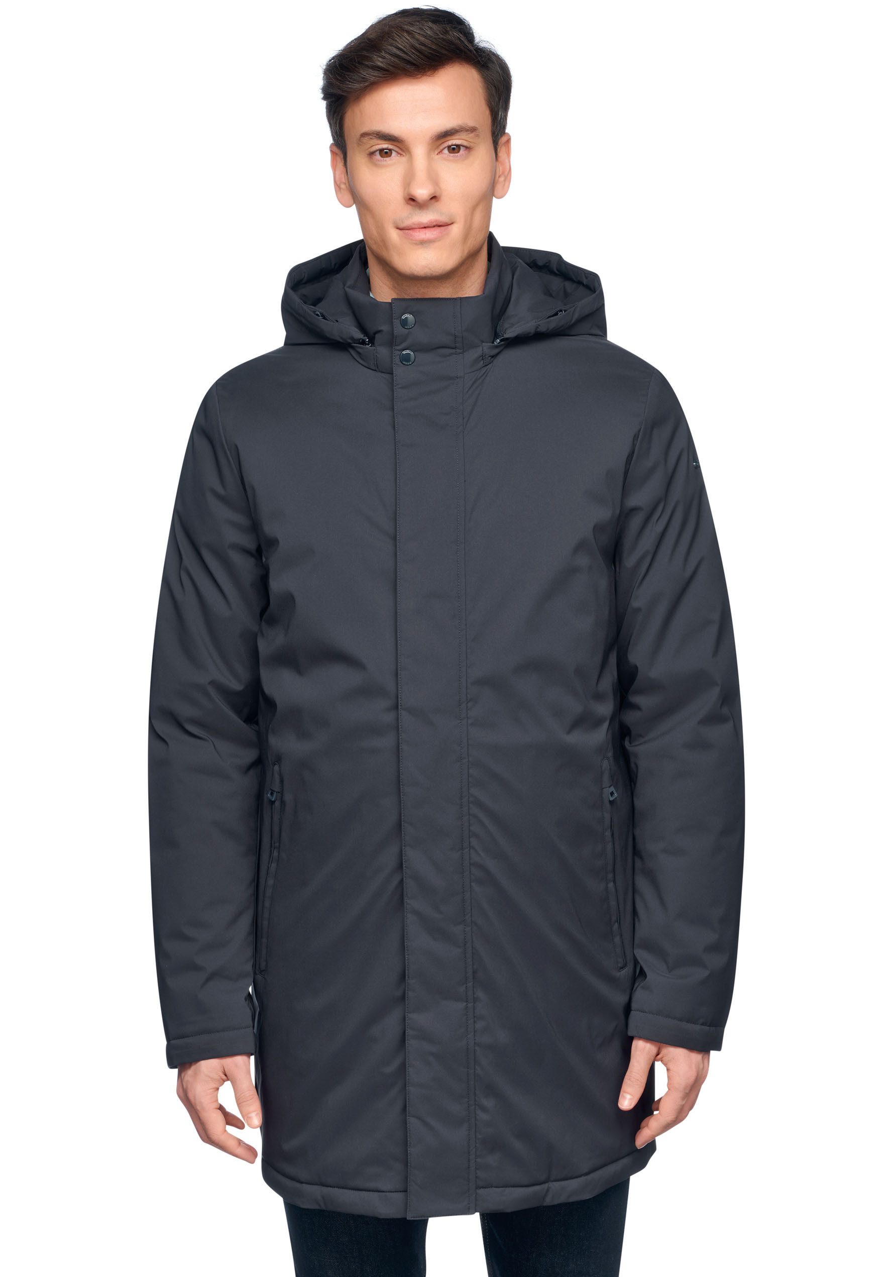 Geox Parka Aurelio met afneembare capuchon, ritszakken, verborgen sluiting heren winterjassen maat 54 blauw