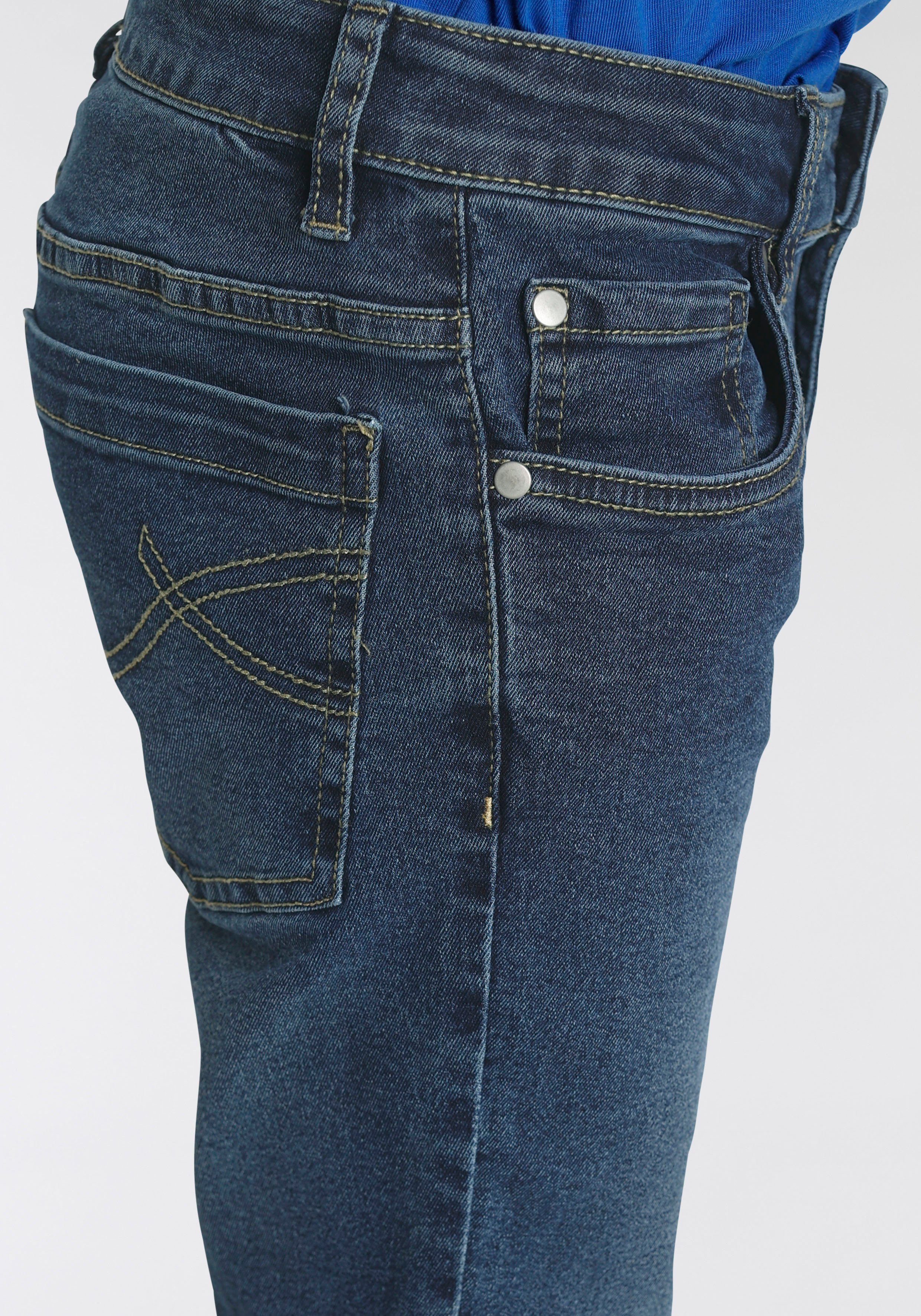 KIDSWORLD Stretch jeans Met smalle pijpen Regular fit, smalle pasvorm, met verstelbare elastiek