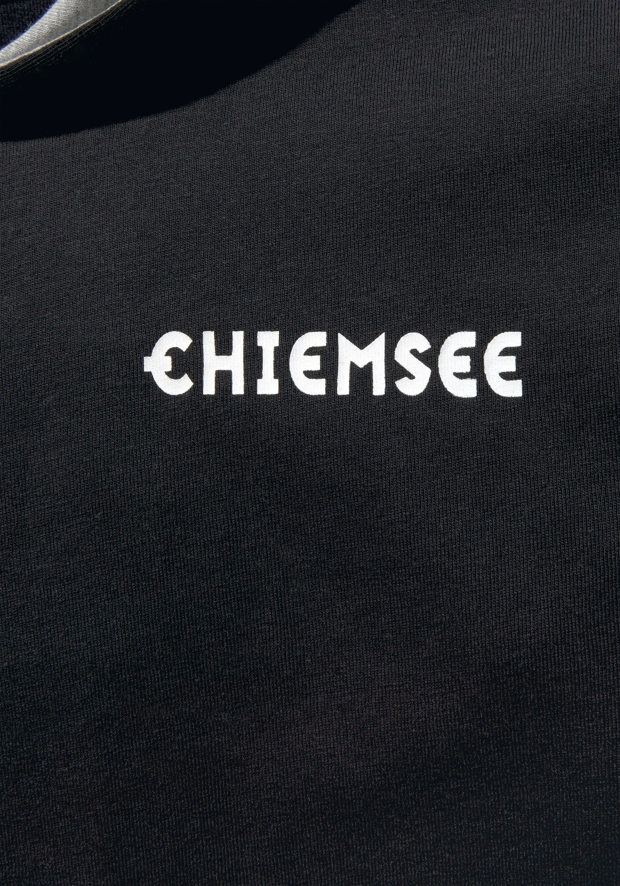 Chiemsee Capuchonshirt Langarmshirt met kapuchonprint Lange mouwen, basic pasvorm, bedrukt, van 100% katoen