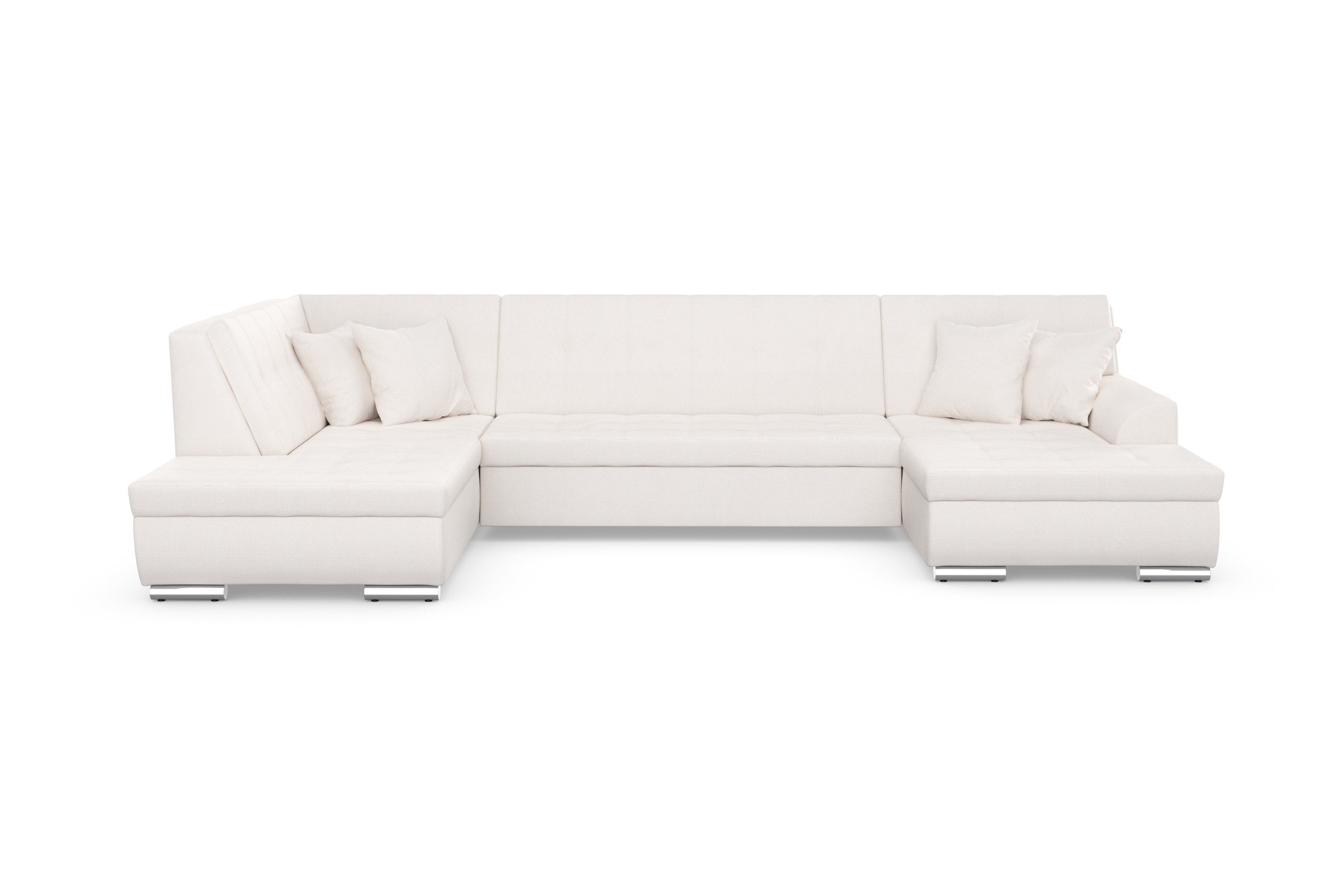 DOMO collection Zithoek Treviso inclusief sierkussen, moderne stiksels, XXL: B/D/H: 364/201/83 cm naar keuze met slaapfunctie, in vele soorten bekleding ook in cord u-model