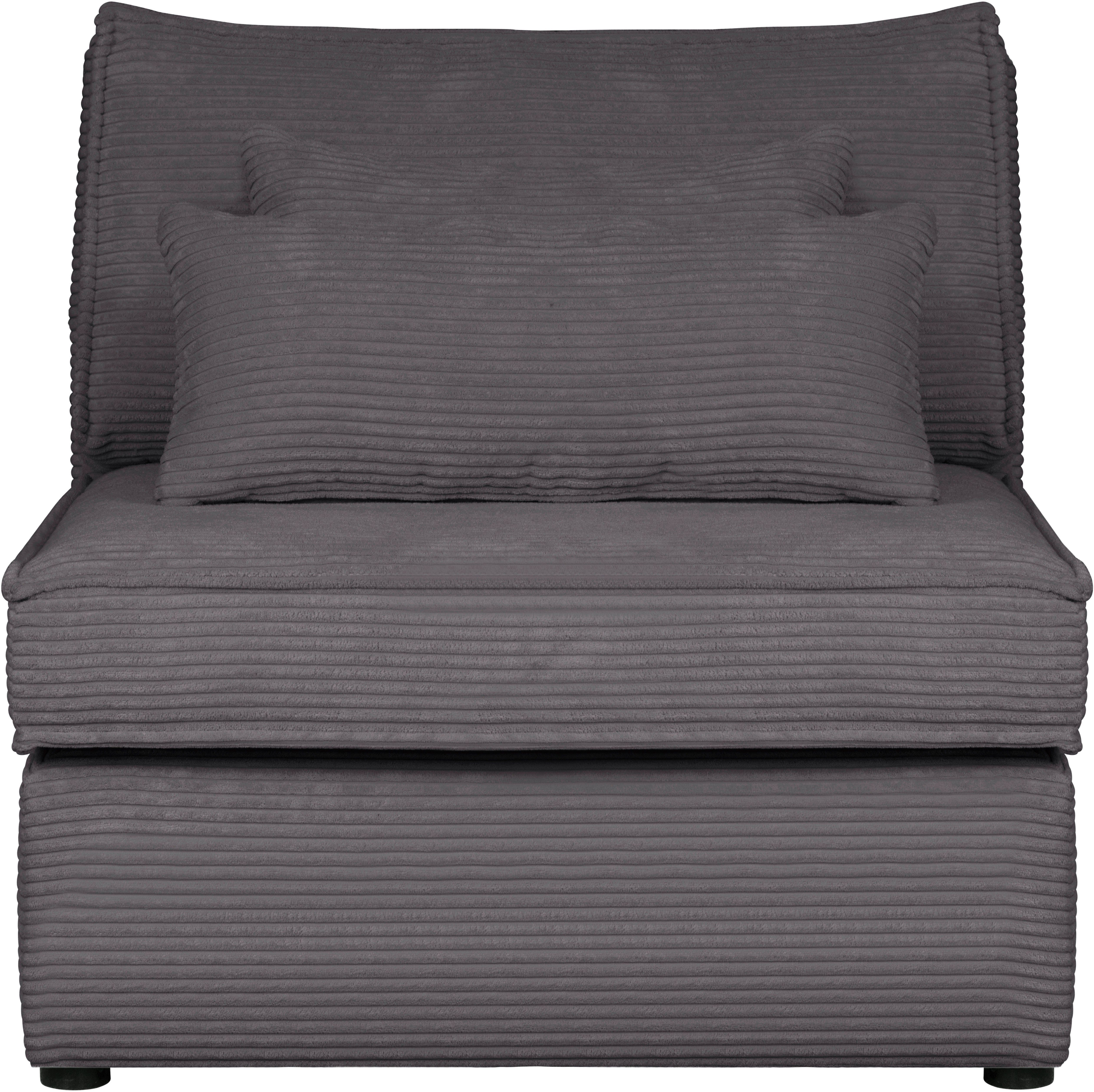 RAUM.ID Bank-middenelement Florid als deel van een modulaire bank, stevig zitcomfort, ook in cord