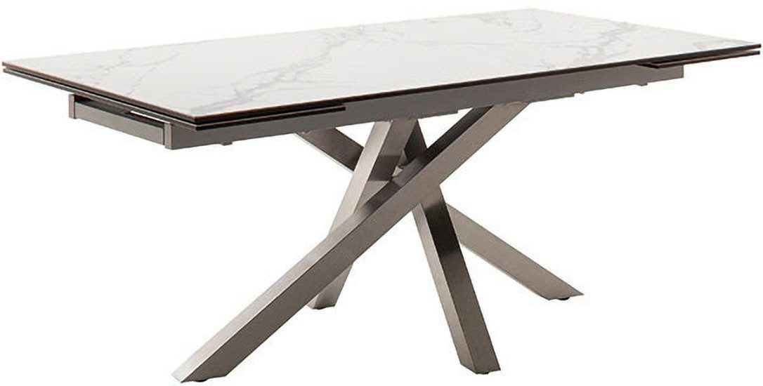 MCA furniture Eettafel ALMIROS uitschuifbare tafel 180-260 cm gemarmerd Keramiek, roestvrij staal, marmer-look, uittrekbaar, belastbaar tot 100 kg, 8-10 personen
