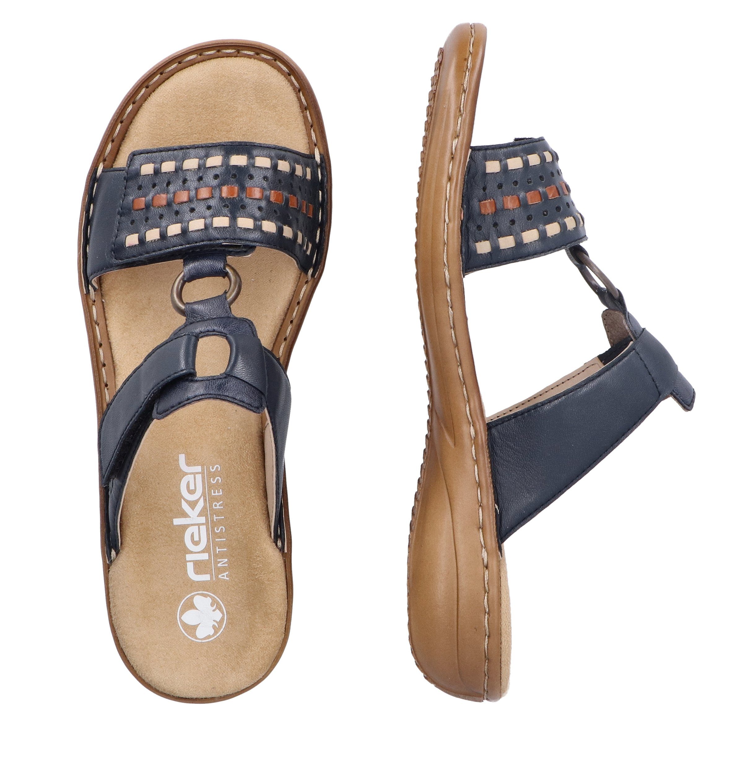 Rieker Slippers sleehak, zomerschoen, slippers met praktische klittenband