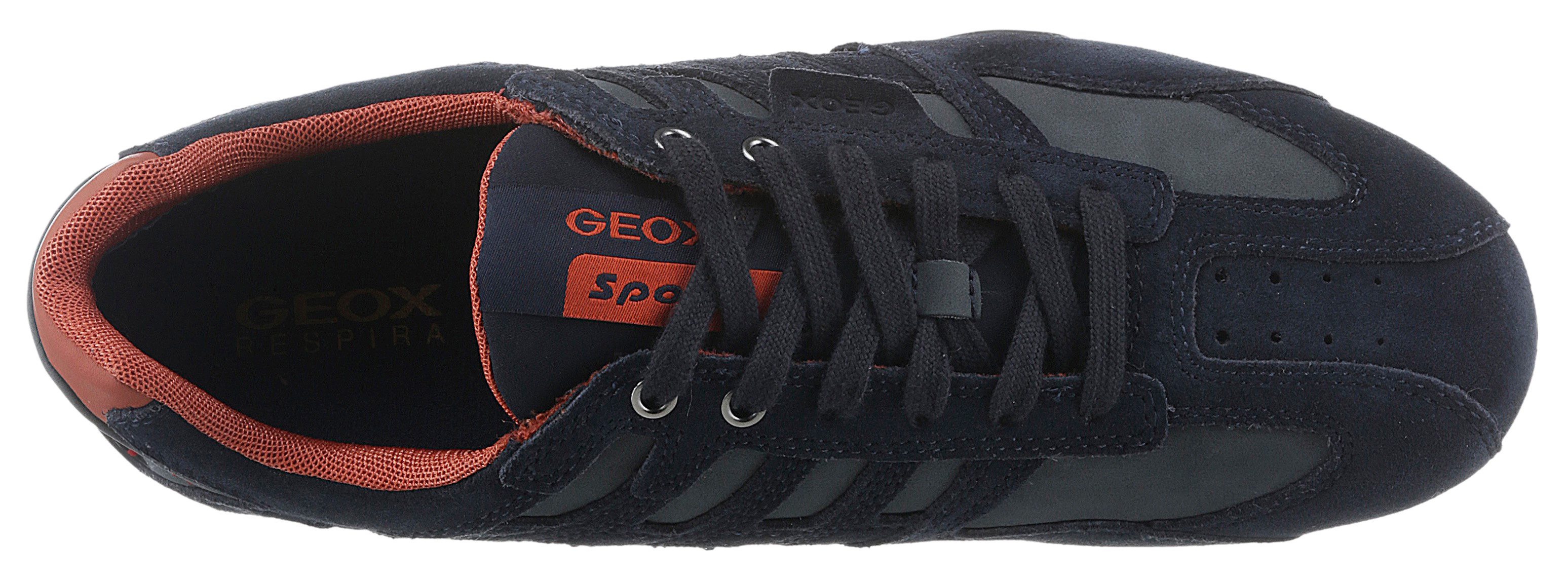 Geox Sneakers UOMO SNAKE A Vrijetijdsschoen, lage schoen, veterschoen met uitneembare binnenzool