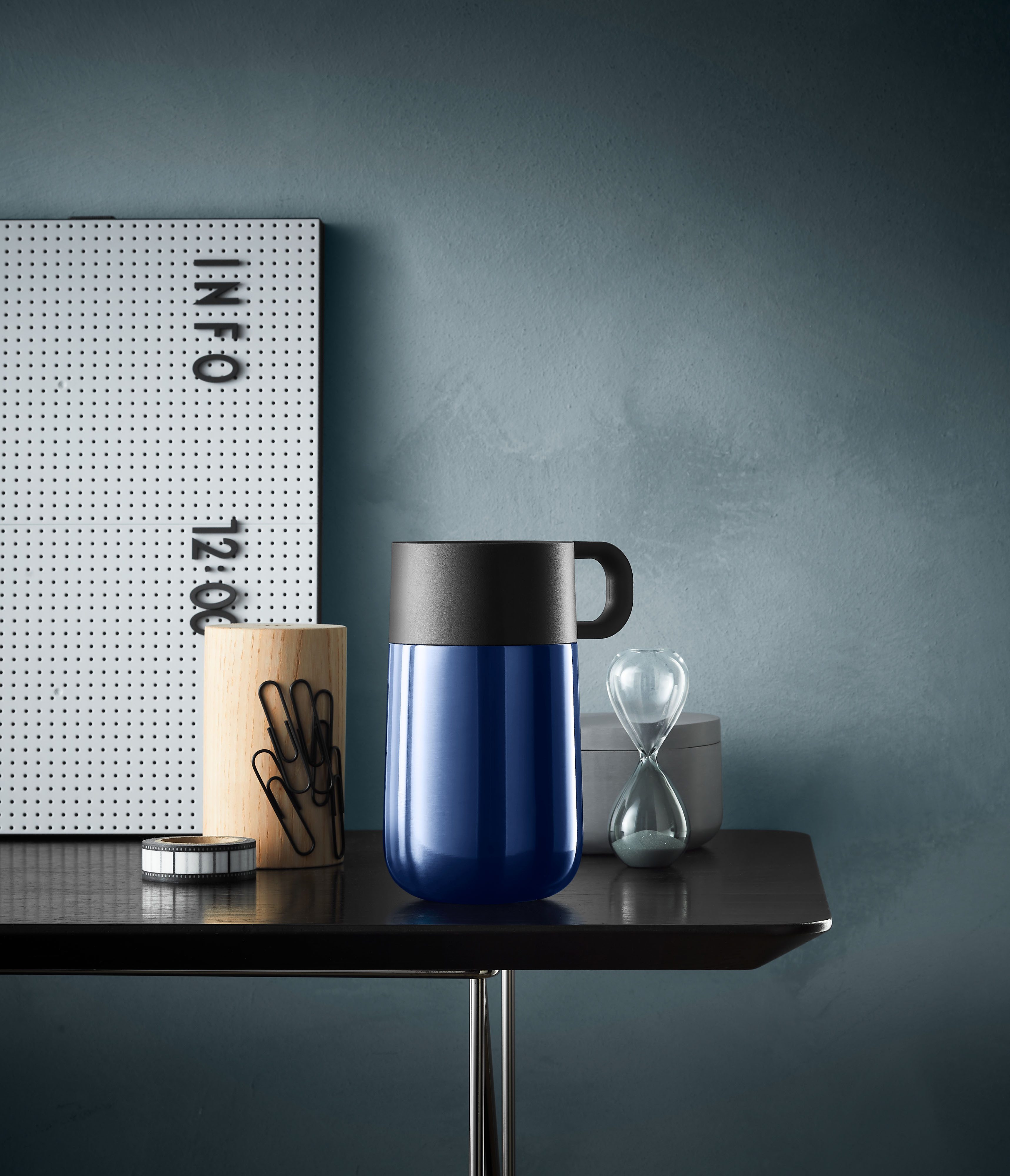 WMF Thermosbeker Impulse Travel Mug dubbelwandig roestvrij staal, lage hoogte, 360°-drinkopening